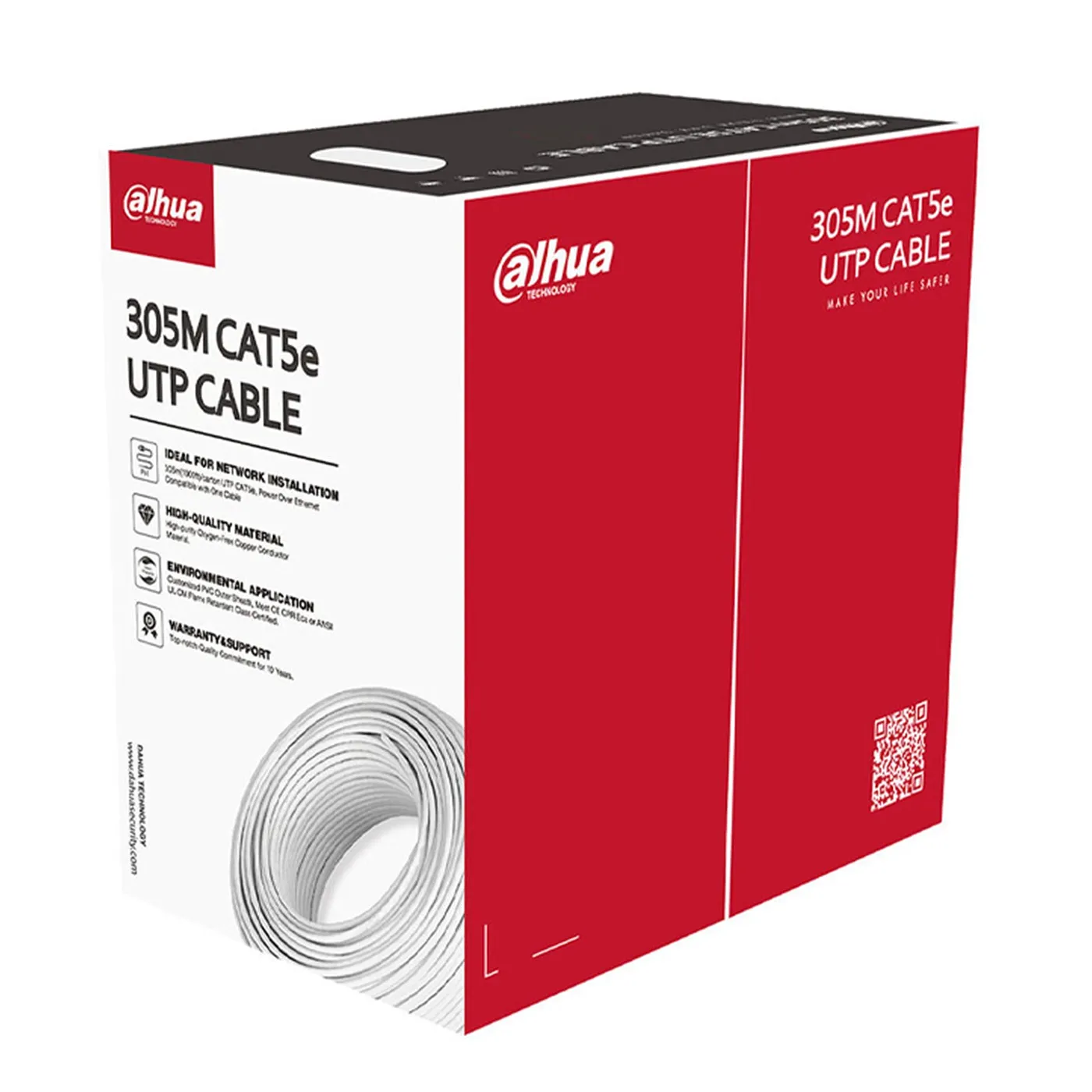 [021978] [DH-PFM920I-5EU-C-white] Dahua - Cable UTP CAT5e (Categoria 5e) 100% Cobre Interior 0.50MM 23 AWG Blanco [Caja 305 Metros]