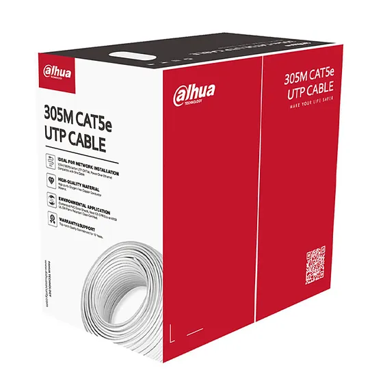 [021978] [DH-PFM920I-5EU-C-white] Dahua - Cable UTP CAT5e (Categoria 5e) 100% Cobre Interior 0.50MM 23 AWG Blanco [Caja 305 Metros]