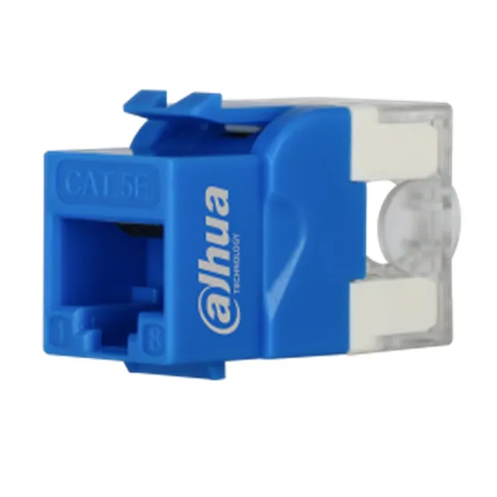 [021992] [DH-PFM3970-5EU-blue] Dahua - Conector Keystone Jack Coupler Sin Blindaje RJ45 CAT5e (Categoria 5e) ANSI/TIA568.2-D (Azul) [Unidad]