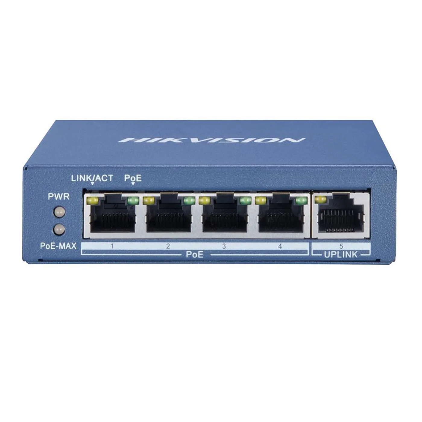 [022001] [DS-3E0505P-E/M] Hikvision - Switch de Escritorio de 4 Puertos POE Gigabit + 1 Puerto Uplink