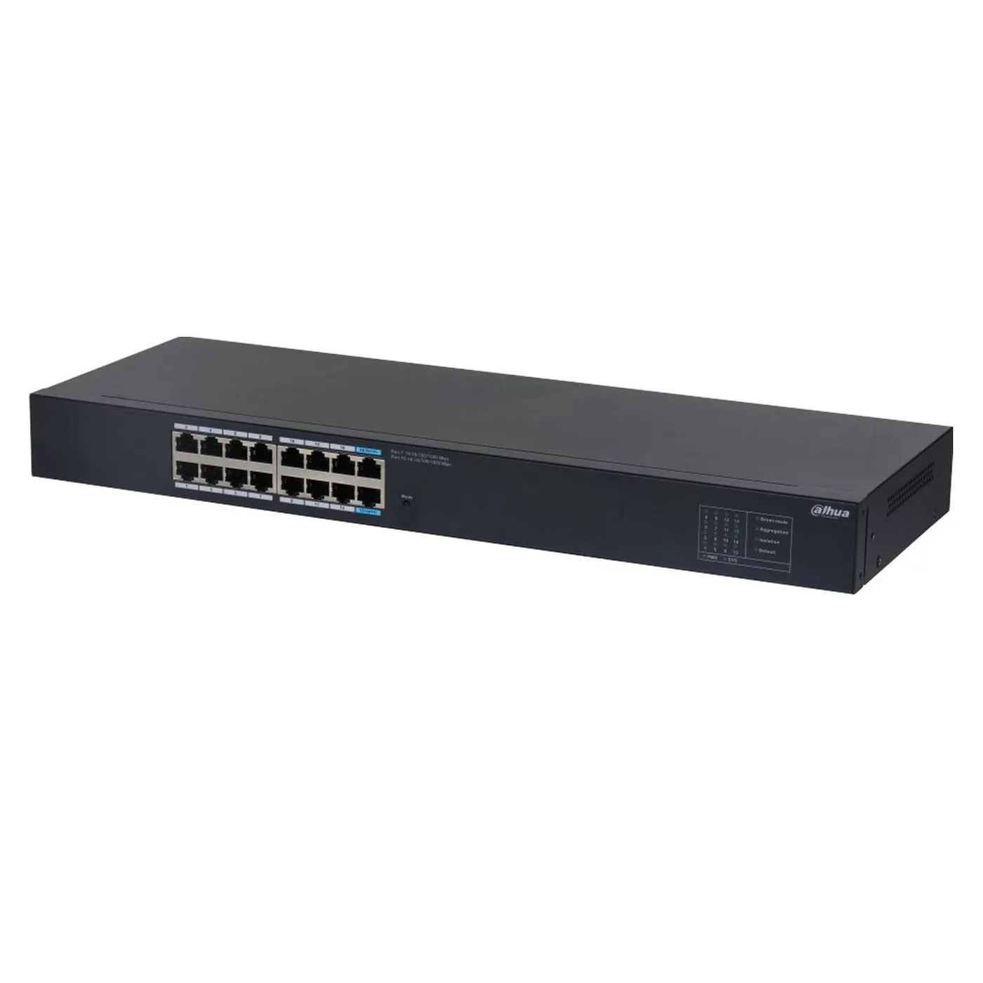 [021954] [DH-SG1016] Dahua - Dahua - Switch para Montaje en Rack con 16 Puertos (Gigabit) Carcasa Metalica [No Administrable]