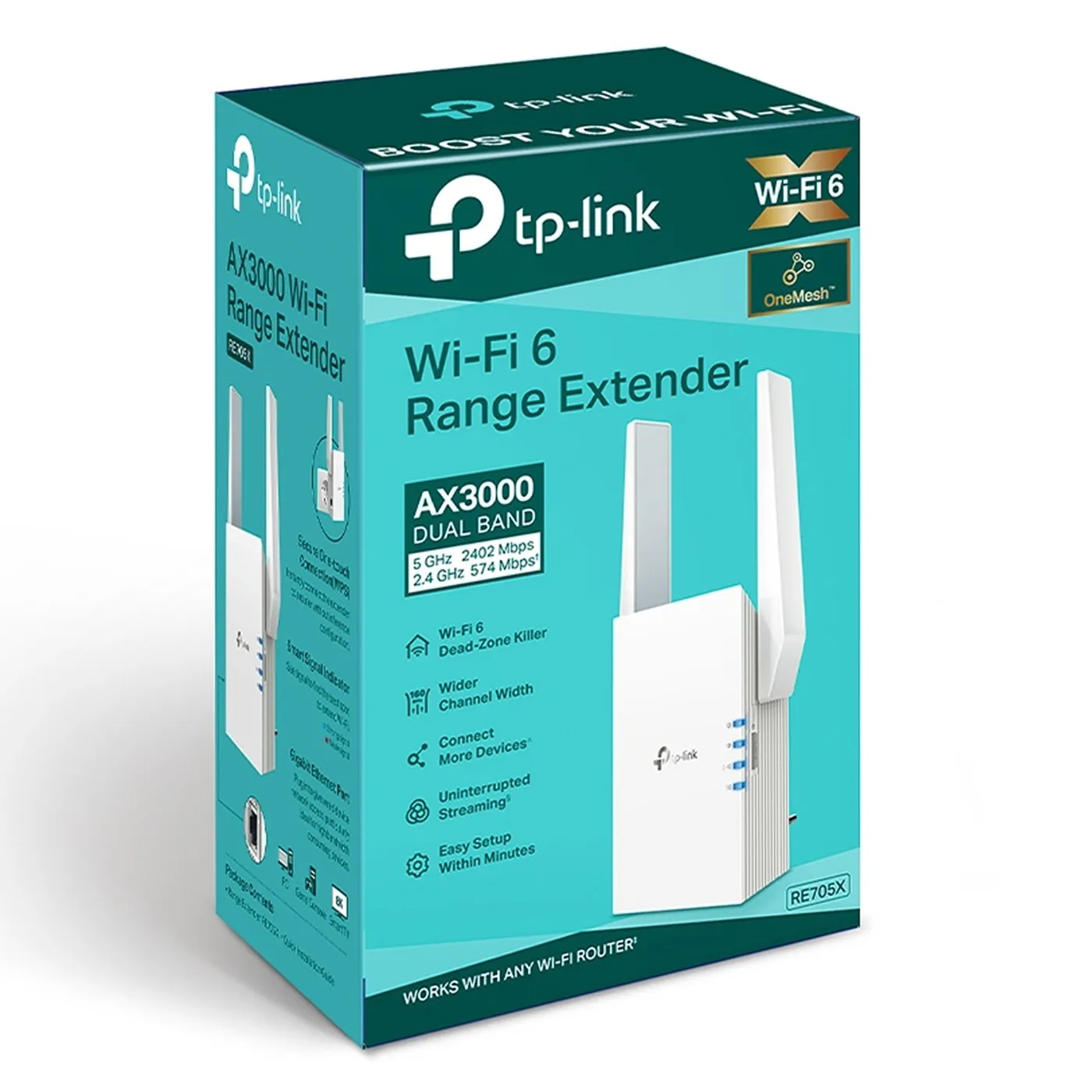 [022072] [RE705X] TP-Link - Extensor de Rango WiFi Doble Banda AX3000 WiFi6