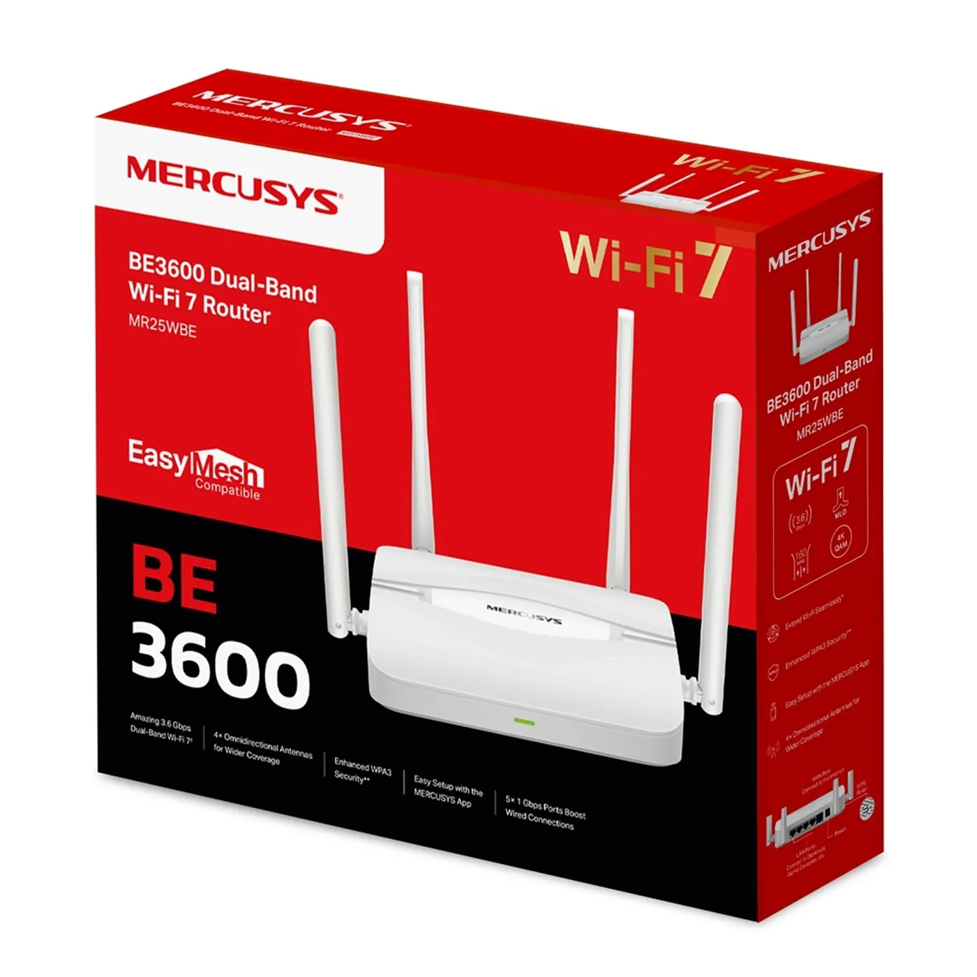 [022074] [MR25WBE] Mercusys - Router Inalambrico WiFi Doble Banda BE3600 WiFi7