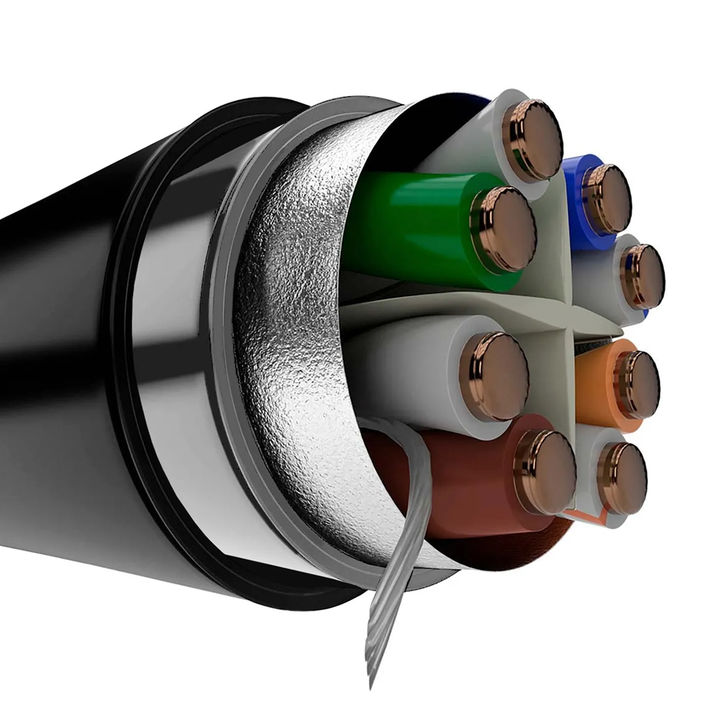 [022021] [AB356NXT37] Nexxt - Cable F/UTP CAT6 (Categoría 6) Blindado 23AWG CMX Exterior (Negro) [305m/1000ft]