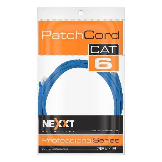 [022022] [AB361NXT02] Nexxt - Patch Cord Multifilar UTP CAT6 (Categoria 6) 24AWG Revestimiento CM [90cm/3ft] Interior (Azul) [Unidad]