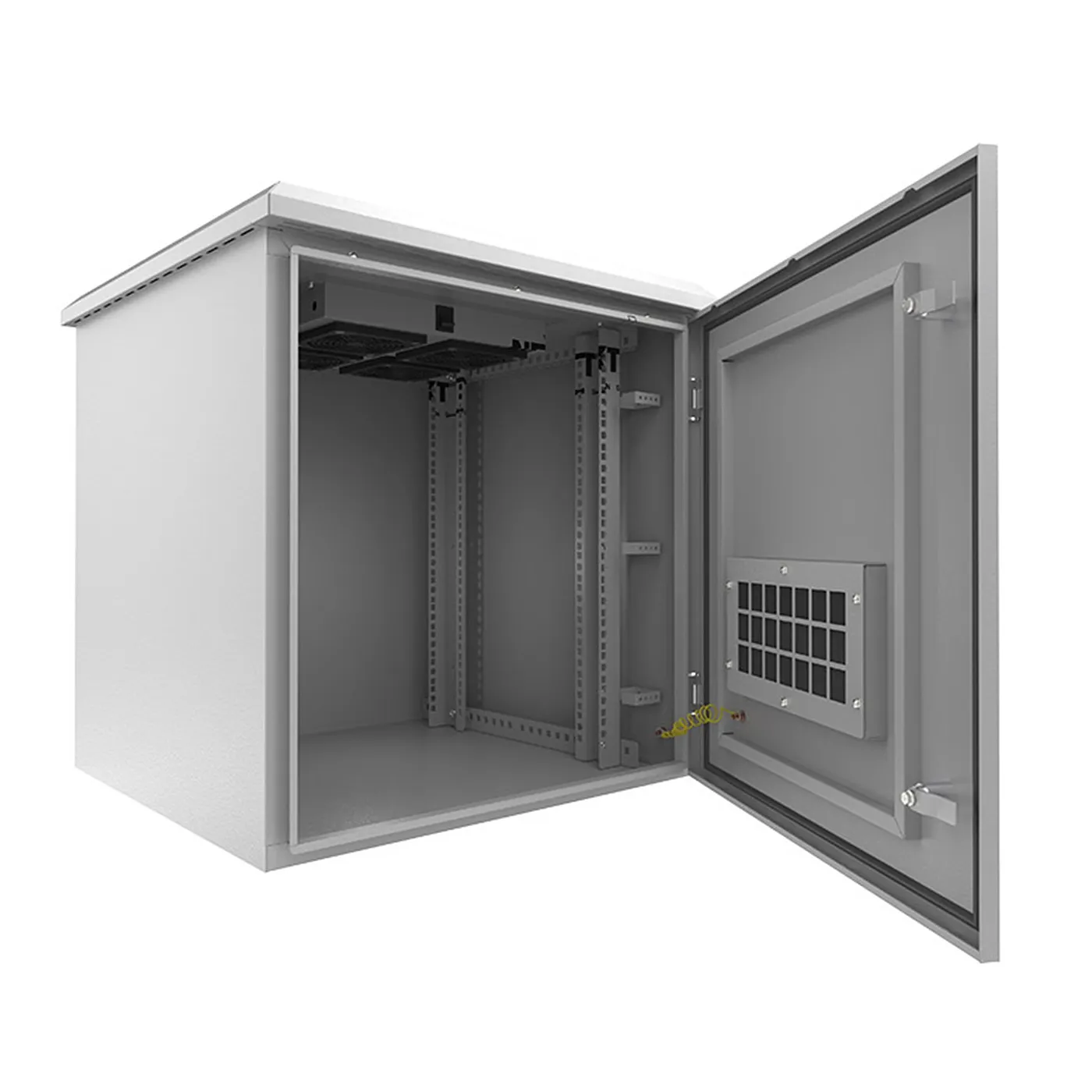 [022030] [AW224NXT02] Nexxt - Gabinete Fijo para Exteriores [9U] Ensamblado con Montaje y Poste 600x450mm [Gris]