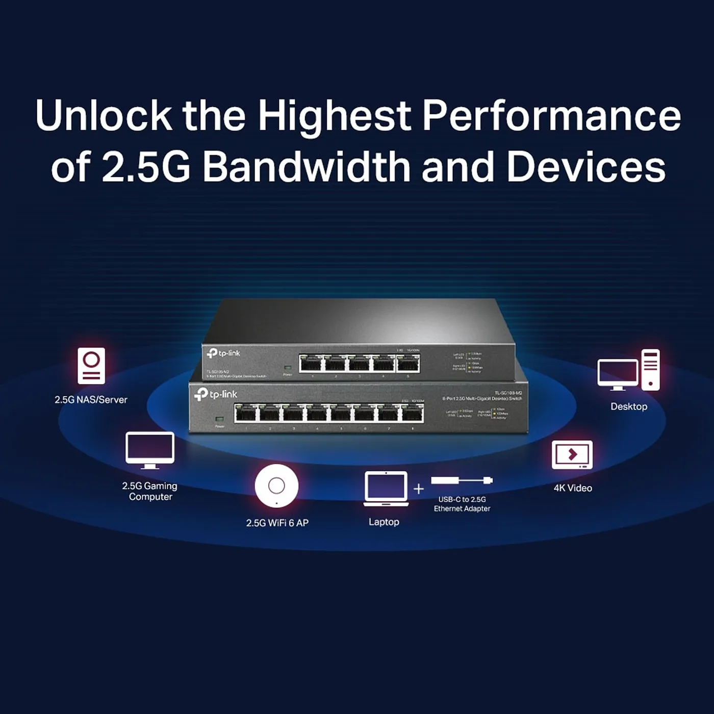 [022053] [TL-SG105-M2] TP-Link - Switch de Escritorio de 5 Puertos a 2.5 Gigabit