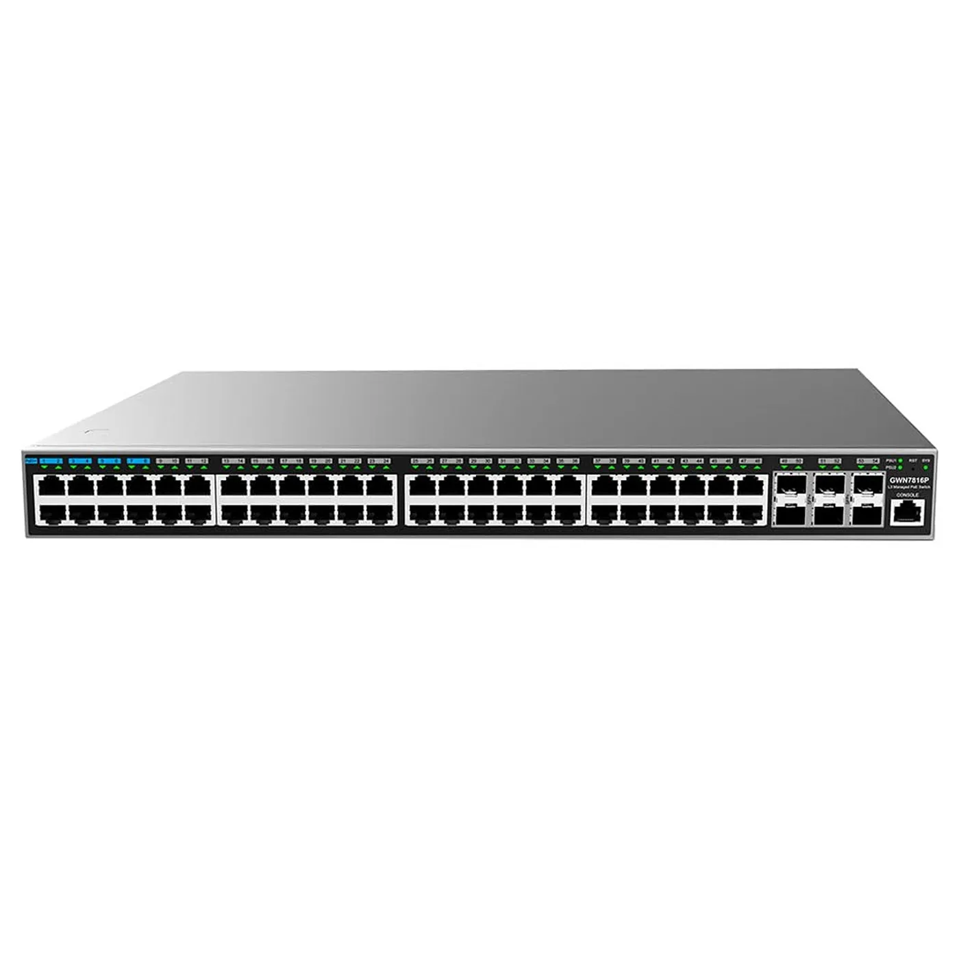 [022181] [GWN7816] Grandstream - Switch Capa 3 48 puertos Gigabit Ethernet y 6 puertos SFP+ de 10 Gigabit capacidad de conmutación de 216Gbps sin PoE