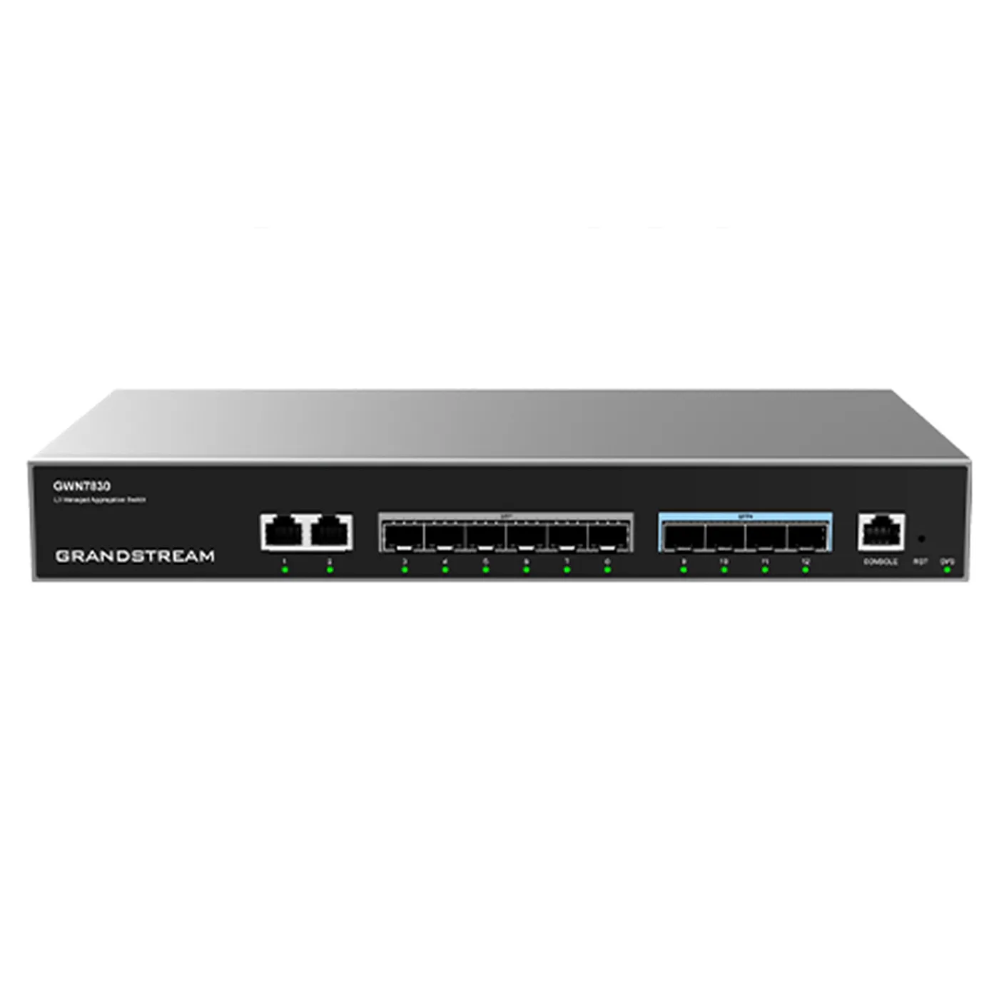 [022189] [GWN7830] Grandstream - Switch Agregación Capa 3 2 puertos Gigabit Ethernet 6 puertos SFP de 1G y 4 puertos SFP+ de 10G capacidad de conmutación de 96Gbps