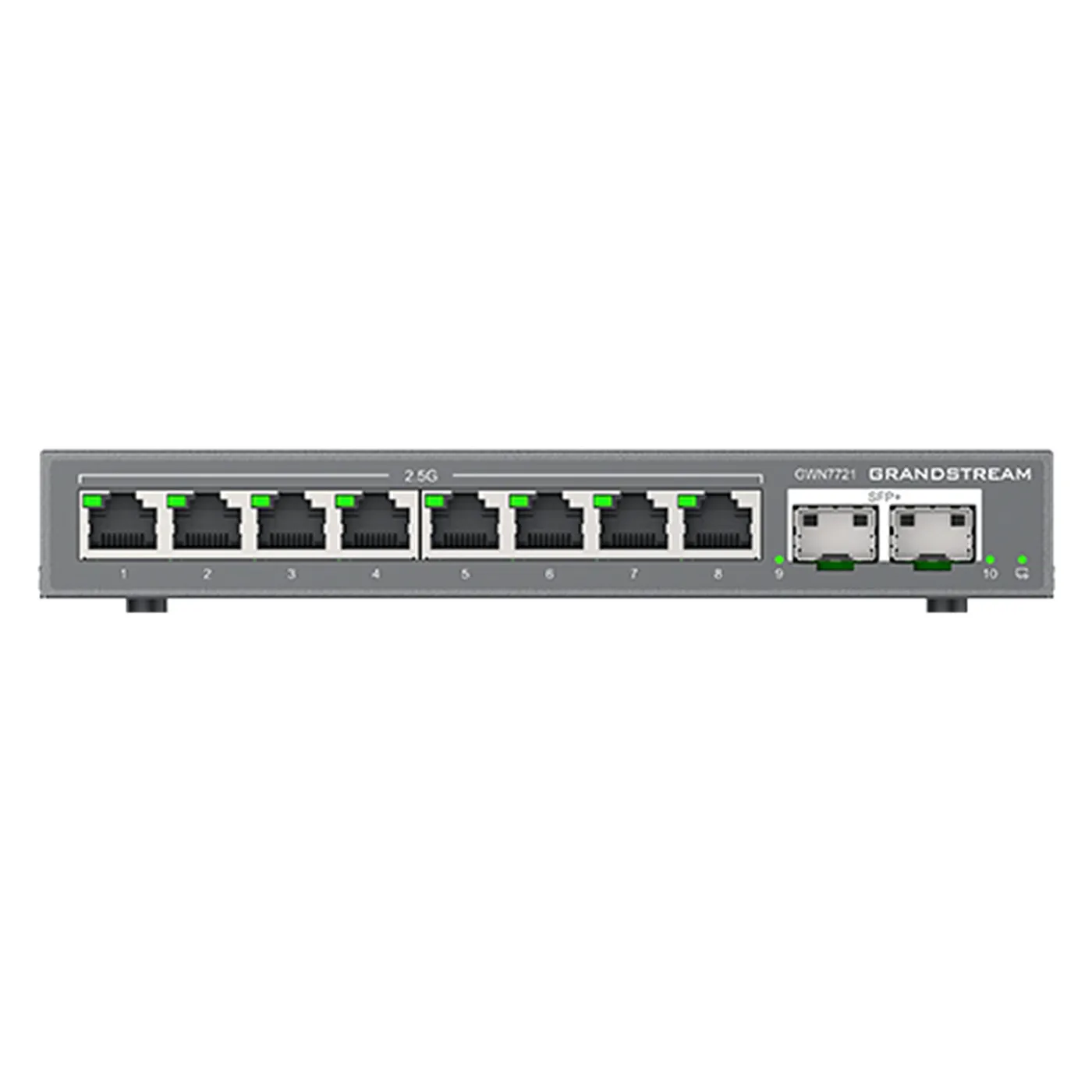 [022194] [GWN7721] Grandstream - Switch Administrable switch administrado L2 Lite con 8 puertos de 2.5G y 2 puertos SFP+ de 10G capacidad de conmutación de 80Gbps sin PoE