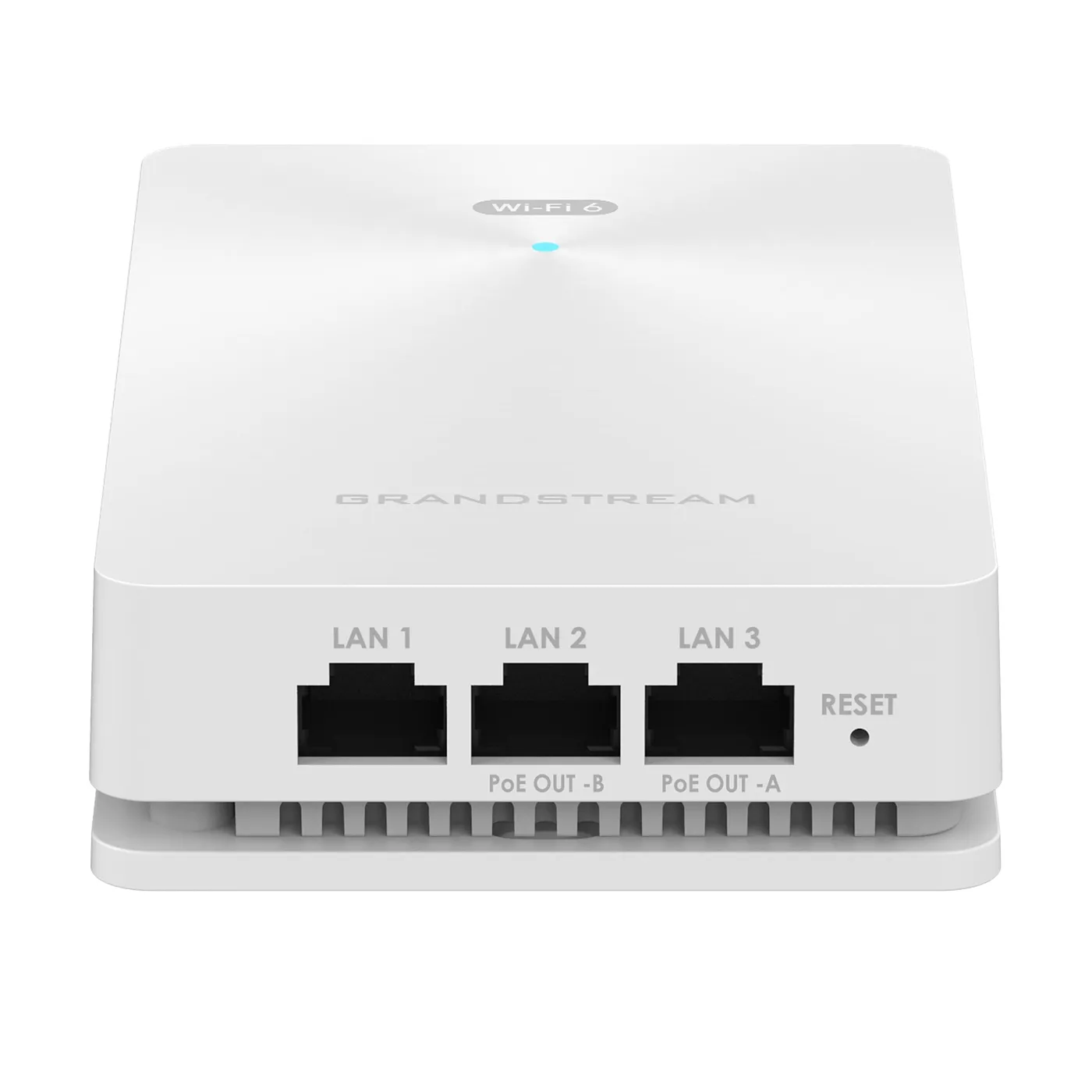 [022151] [GWN7661] Grandstream - Punto de Acceso Wi-Fi 6 agregado 1.77Gbps 2.4GHz 573.5Mbps 5GHz 1201Mbps 2x2:2 MU-MIMO 500+ clientes cobertura 100m 4 puertos Gigabit uno con PoE/PoE+ y 2 PSE diseño de pared