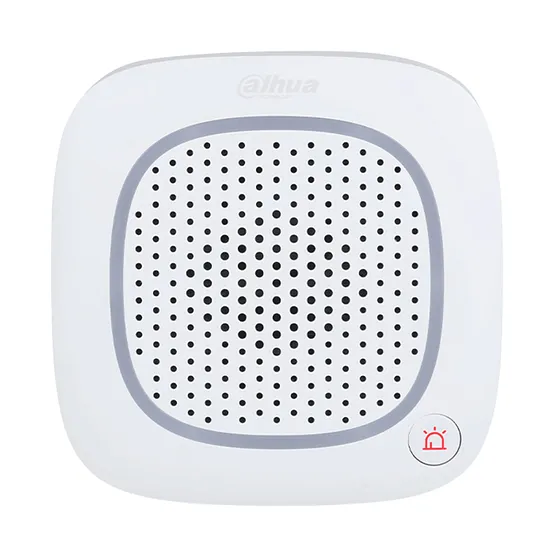 [040163] [DHI-ARA14-W2] Dahua - Sirena Intercom Inalámbrica con Audio Bidireccional y Múltiples Sonidos de Alarma (Fuego Intrusión Pánico Médica) Soporta Botón de Pánico Frecuencia 865.34 MHz–868.60 MHz MHz [Bateria 4 x CR123A]