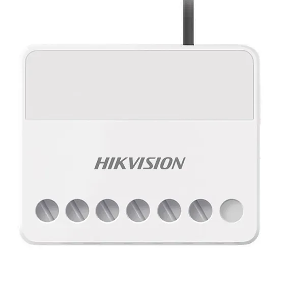 [040039] [DS-PM1-O1L-WB] Hikvision - Relevador Inalámbrico 1 Entrada de Alarma 24/7  1 Salida de Relevador 0 a 36 VCD [Max. 5 A]