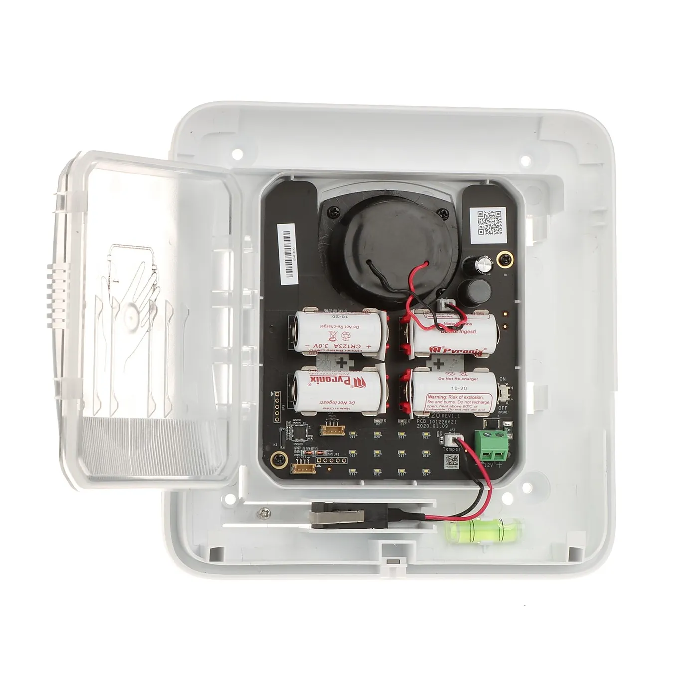 [040073] [DS-PS1-E-WB/Red] Hikvision - Sirena Inalámbrica con Estrobo Rojo para Exterior 110 dB AXPRO