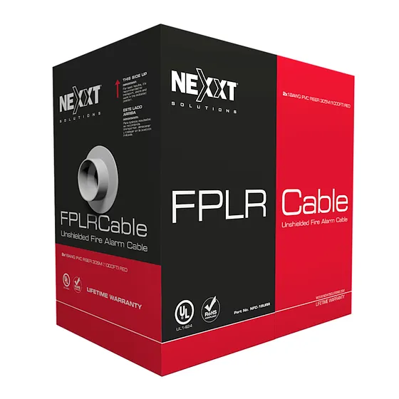 [040223] [FI000NXT03] Nexxt - Cable de Alarma/Fuego No Blindado 1 Par 16AWG FPLR PVC (Rojo) [305m/1000ft]