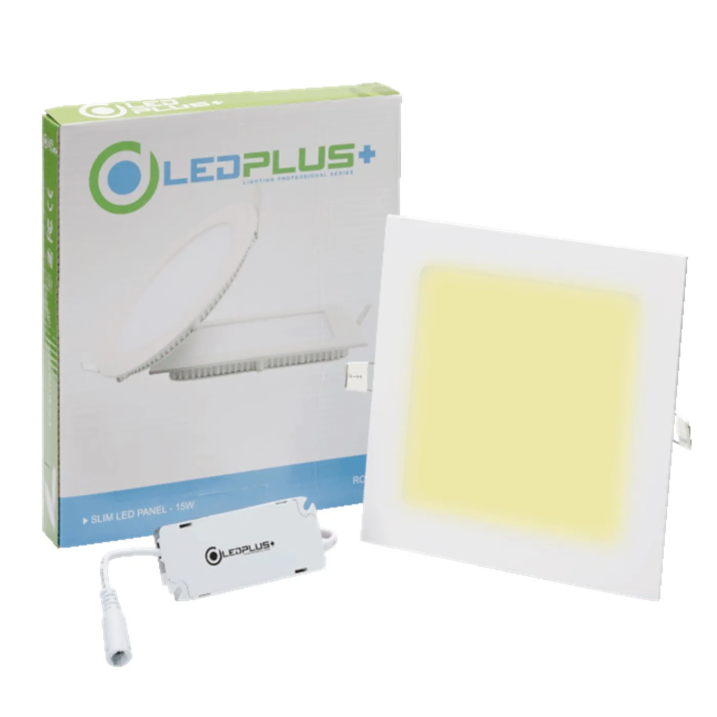 [050023] Lampara Panel LED 12W 3000k Luz Calida Cuadrada Empotrar Ledplus+
