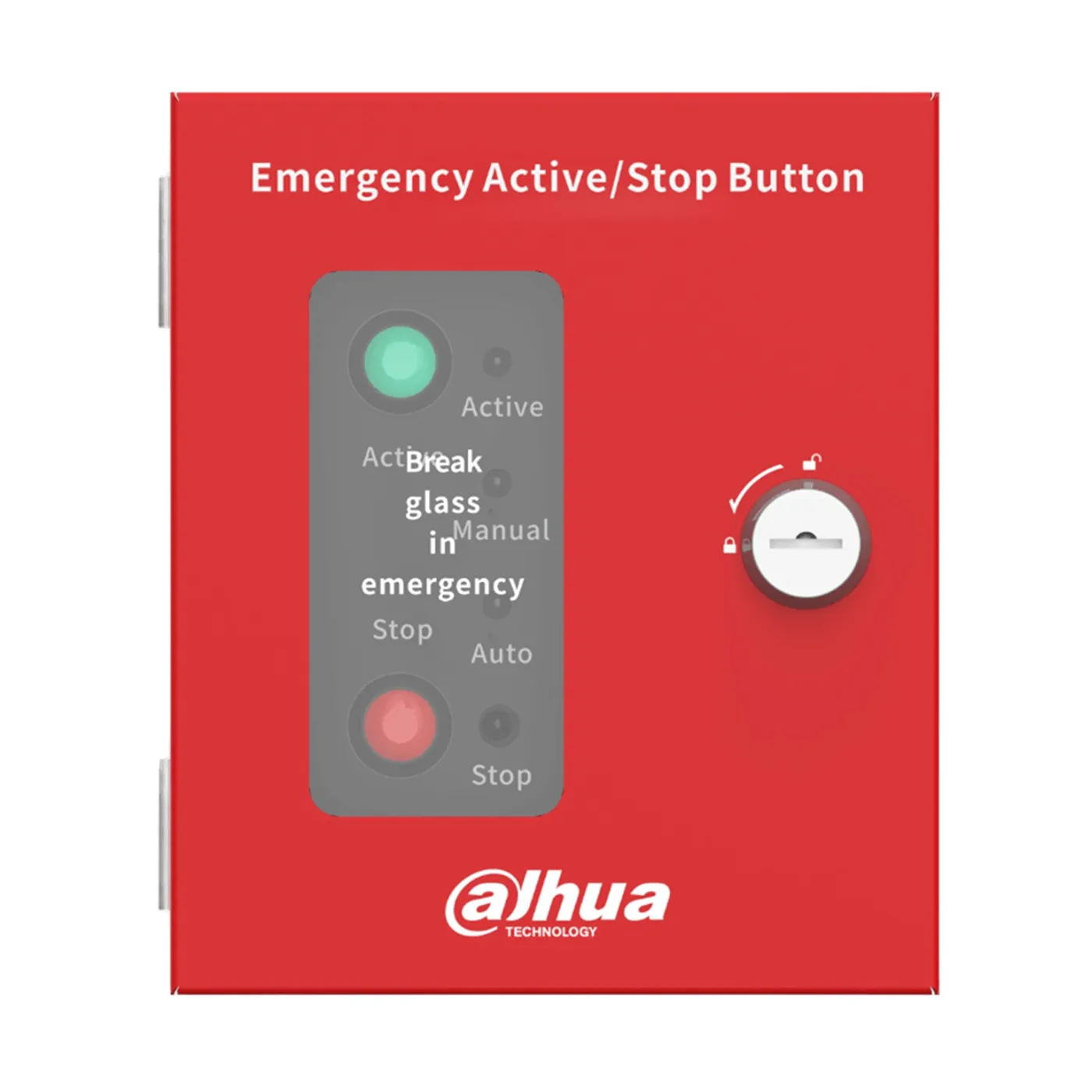 [040271] [DHI-HY-1221-CTXF] Dahua - Botón de Emergencia Start/Stop Direccionable para Sistema de Extinción por Gas Comunicación de Dos Hilos sin Polaridad Voltaje de Operación 24 VCC Indicadores LED Multi-estado Rojo Dimensiones 127 mm x 149 mm x 40 mm [D