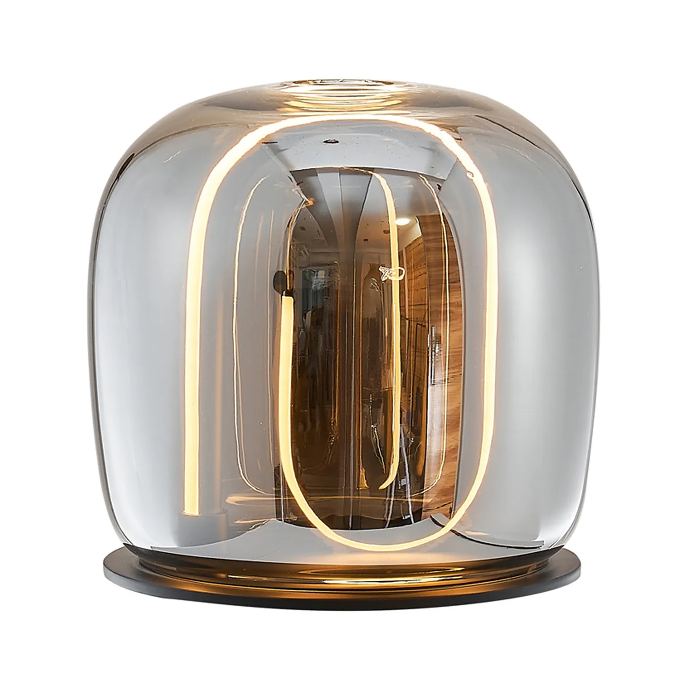 [050878] [S-PEAR-M-VN] Lucerna - Lampara de Mesa Decorativa Pear Vidrio 7w [160mmx 180mm] C/Switch 3 tonos 3K-4K-6K 