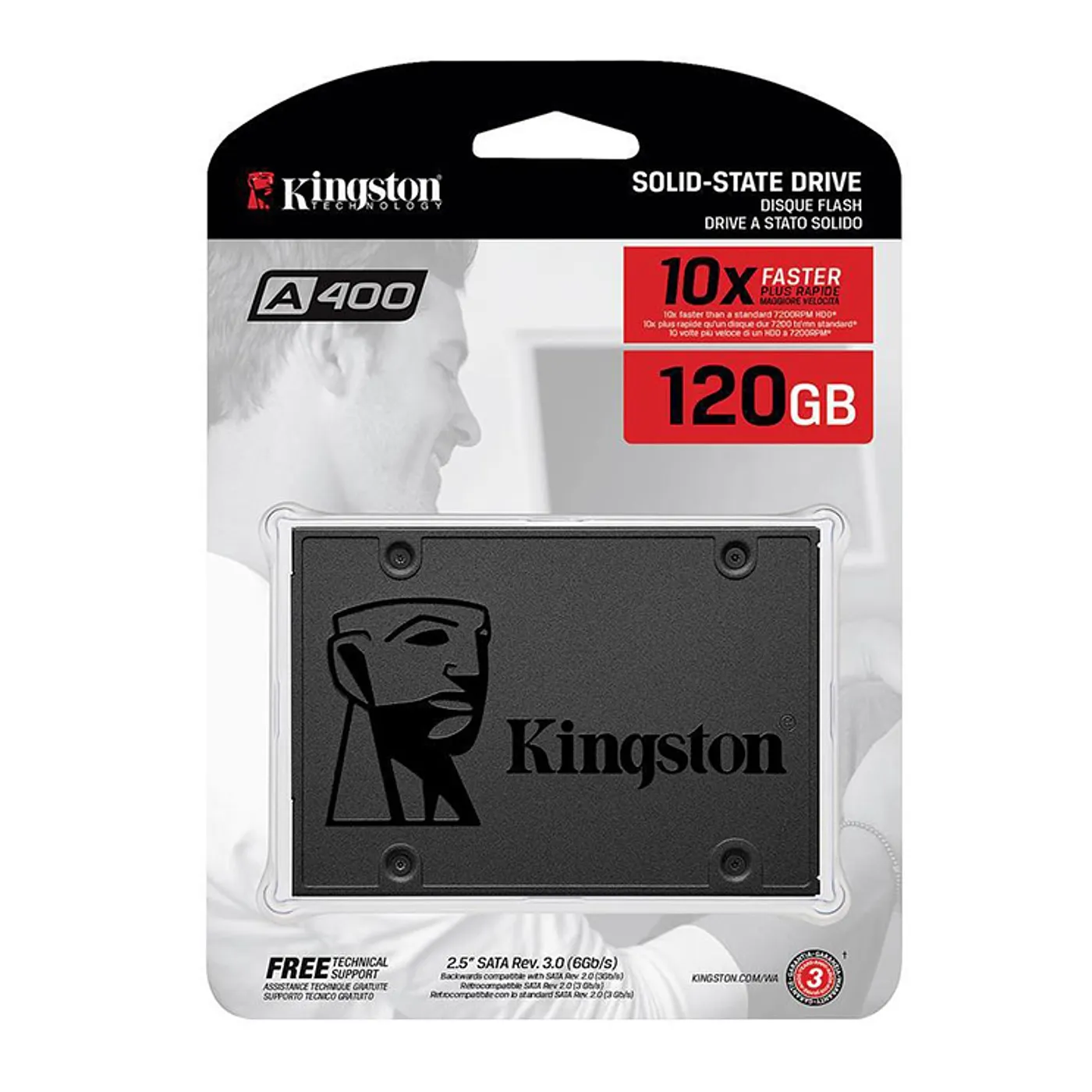 [060079] [SA400S37/120G] Kingston - Disco de Estado Solido SSD A400 120Gb SATA III 500 MB/s 2.5"