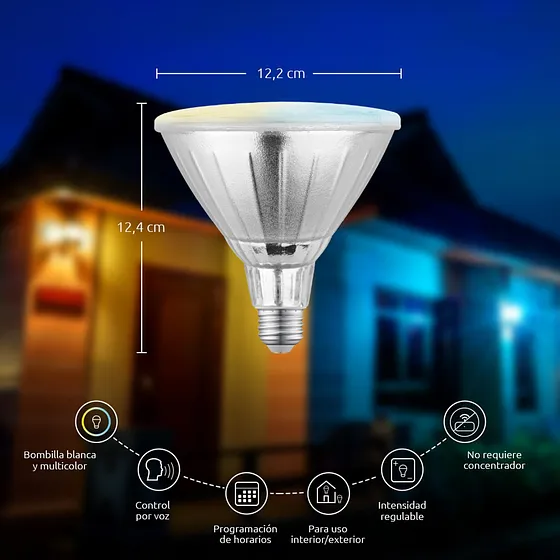 [050659] [NHB-W410] Nexxt Home - Bombillo LED 10W Blanco Regulable [2700 a 6500K] Inteligente 110V PAR38 WiFi