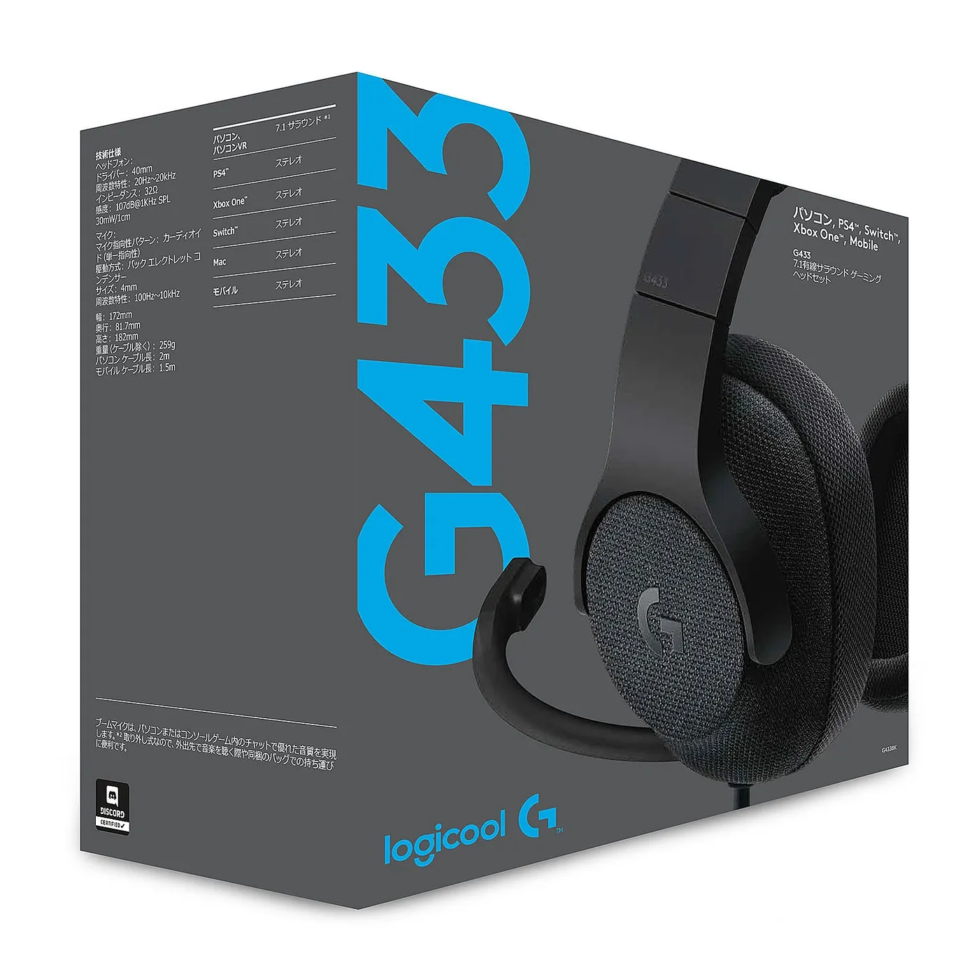 [060408] [G433] Logitech - Audifonos con Micrófono con Sonido Envolvente 7.1 Gaming 981-000668