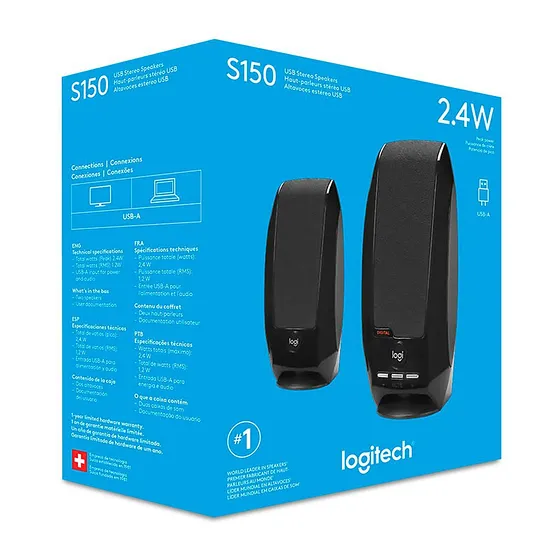 [060444] [S150] Logitech - Cornetas Multimedia 2.0 Entrada USB 1.2W RMS 980-000028