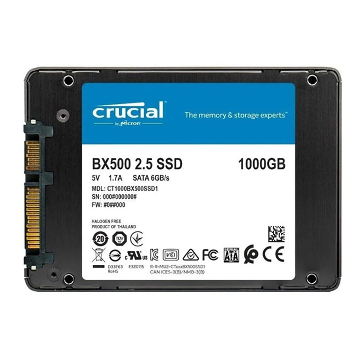 [060503] [CT1000BX500SSD1] Crucial - Disco de Estado Solido SSD 1Tb 2.5" BX500