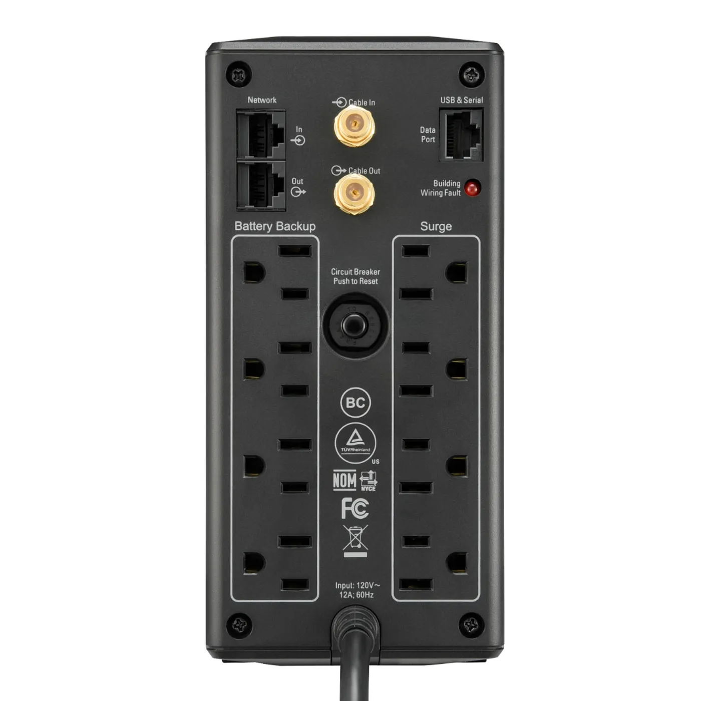 [060196] [BX1000M-LM60] APC - UPS 1000VA/600W Pantalla LCD 120V [4] NEMA 5-15R [Batería de reserva] + [4] NEMA 5-15R [Protección]