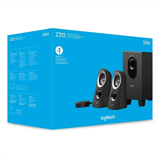 [060355] [Z313] Logitech - Cornetas Multimedia 2.1 Entrada 3.5mm 50W RMS 980-000382