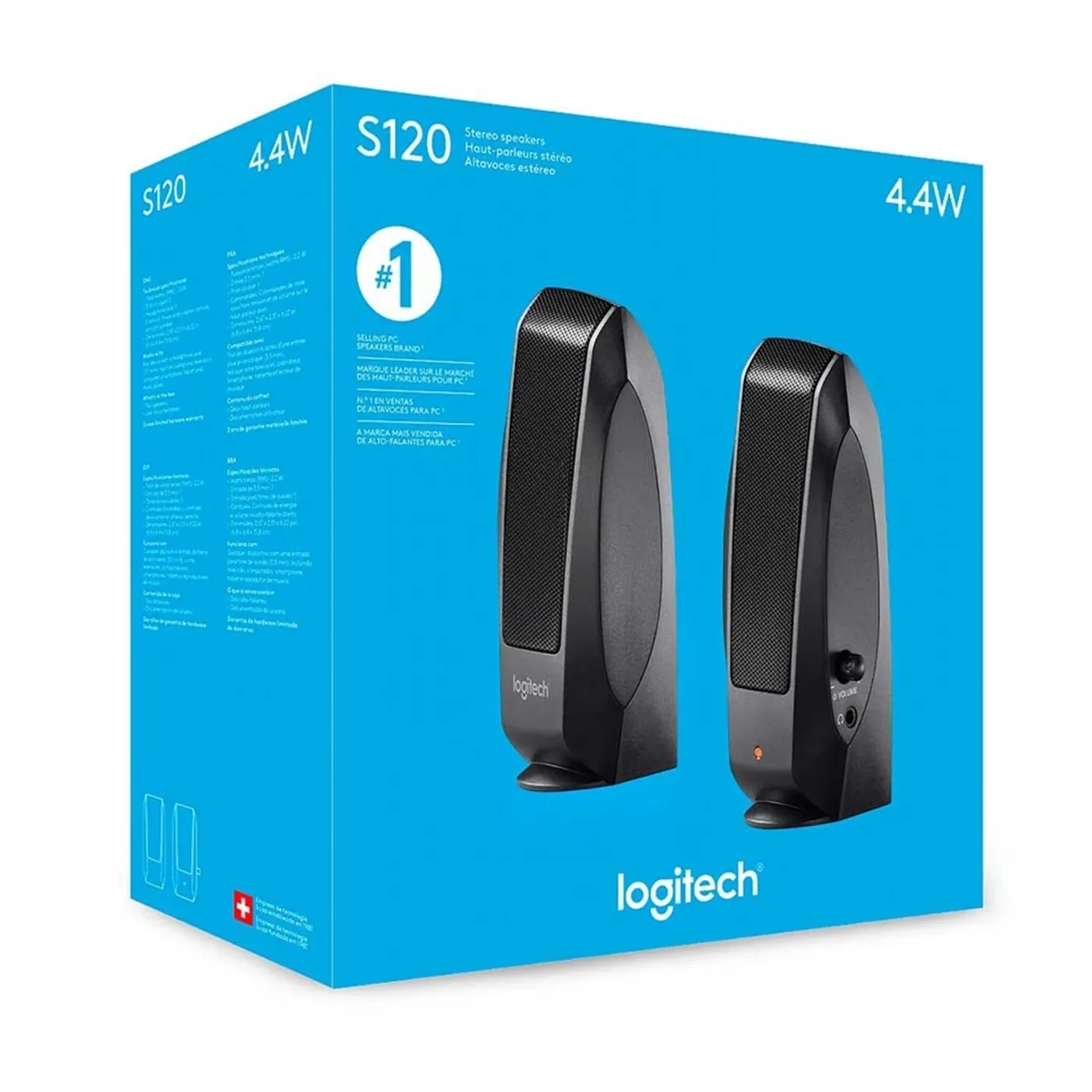 [060367] [S120] Logitech - Cornetas Multimedia 2.0 Entrada 3.5mm 2.2W RMS 2.2W RMS 980-000012