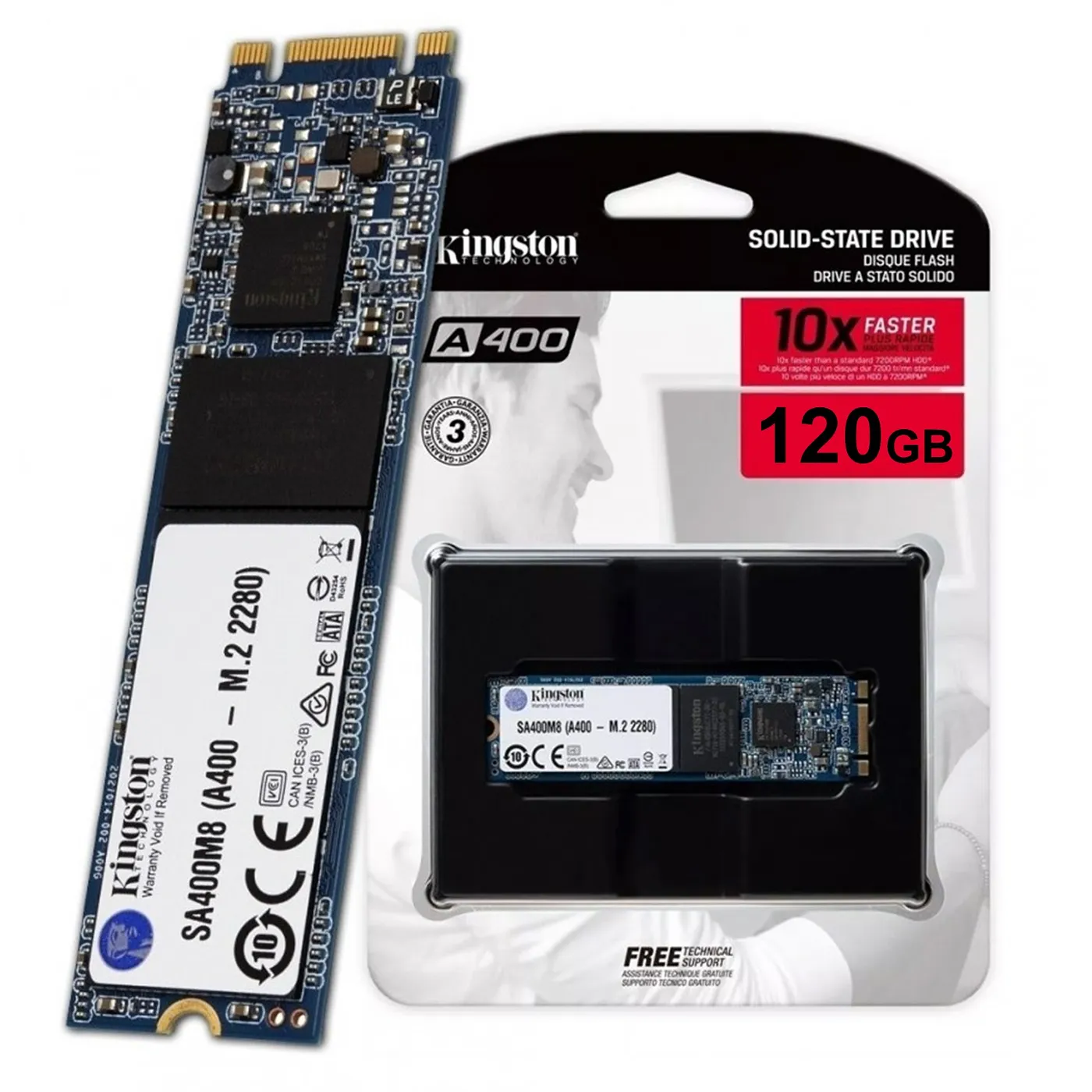 [060394] [SA400M8/120G] Kingston - Disco de Estado Solido SSD A400 120Gb SATA III 500 MB/s M.2 2280