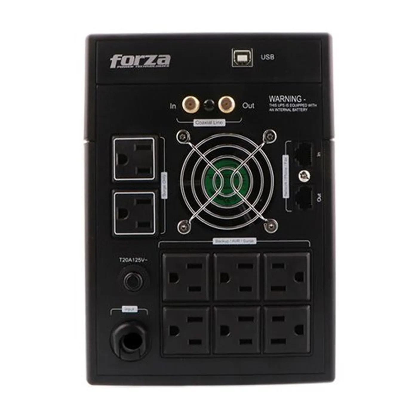 [060589] [FX-2200LCD] Forza - UPS Interactivo 2200VA/1200W Pantalla LCD 110V [8] x NEMA 5-15R + USB + Coaxial