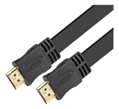 [060608] [XTC406] Xtech - Cable HDMI Plano Macho Doble HD Goma Negro Admite hasta 3840x2160p [1.8 Metros]