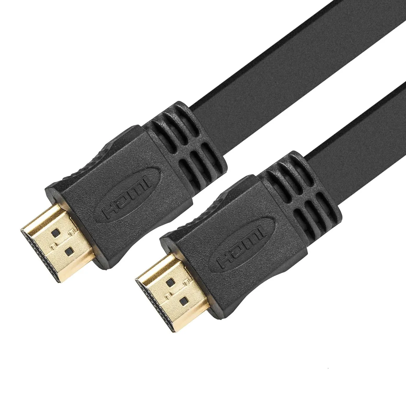 [060609] [XTC410] Xtech - Cable HDMI Plano Macho Doble HD Goma Negro Admite hasta 3840x2160p [3 Metros]