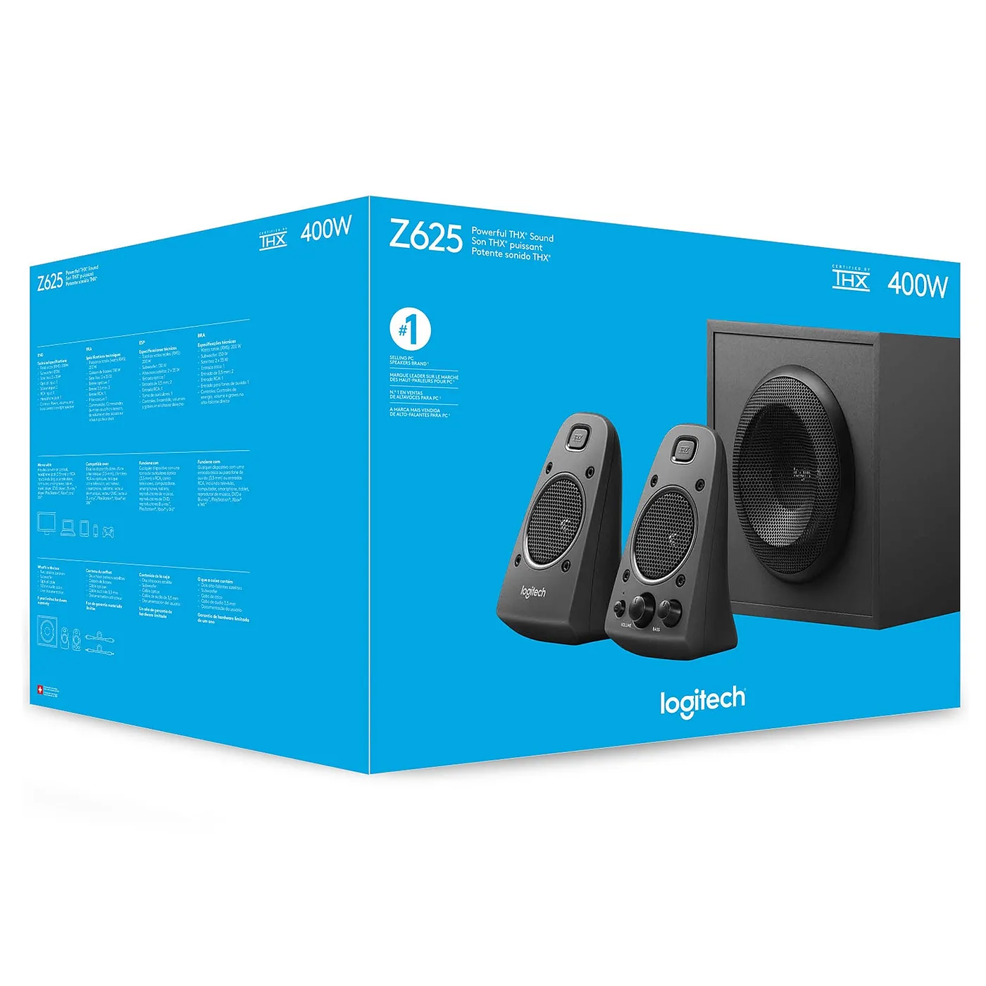 [060614] [Z625] Logitech - Cornetas Multimedia 2.1 Entradas RCA/3.5mm/Optico 200W RMS 980-001258