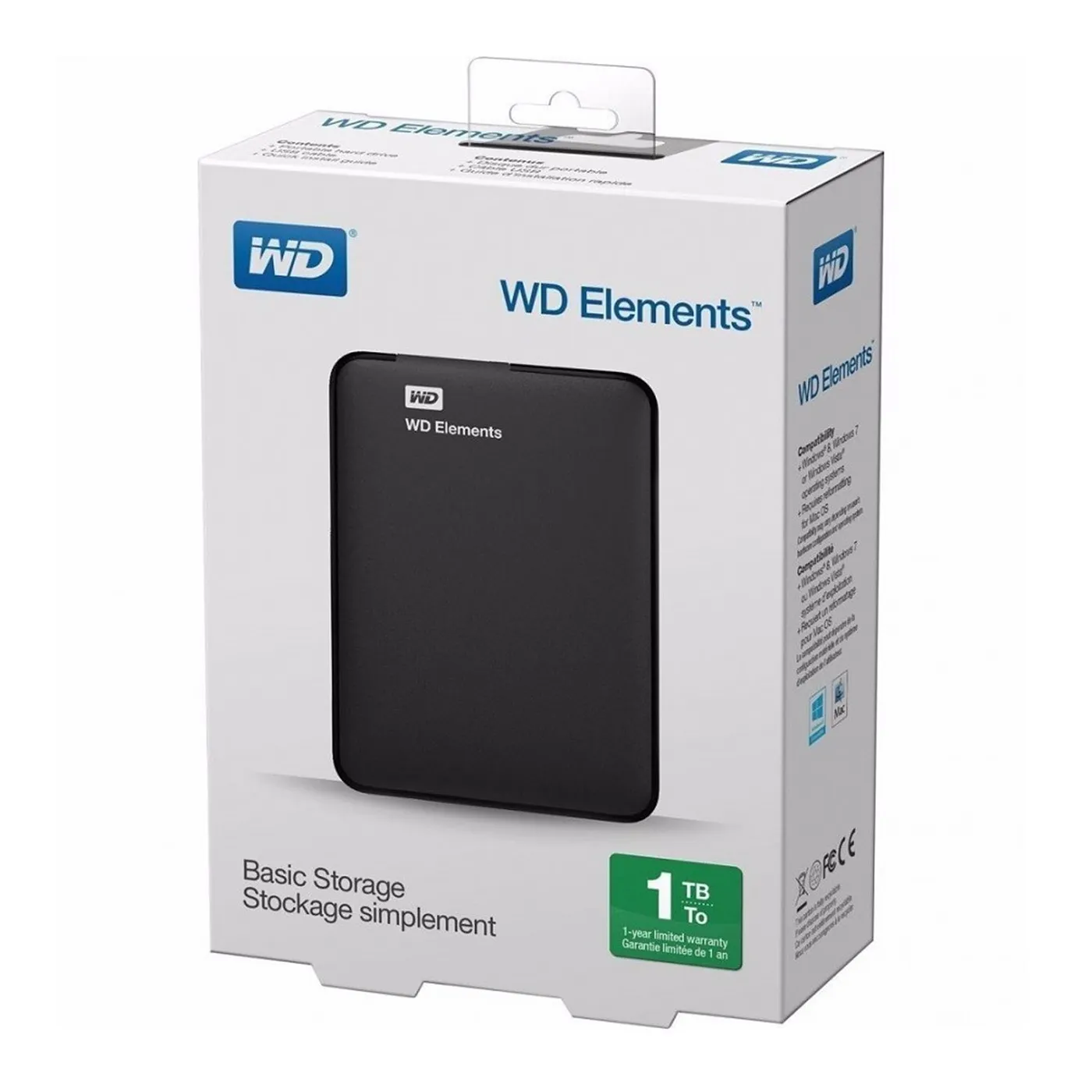 [060615] [WDBUZG0010BBK-WESN] Disco Duro Externo Western Digital 1Tb Portatil Elements