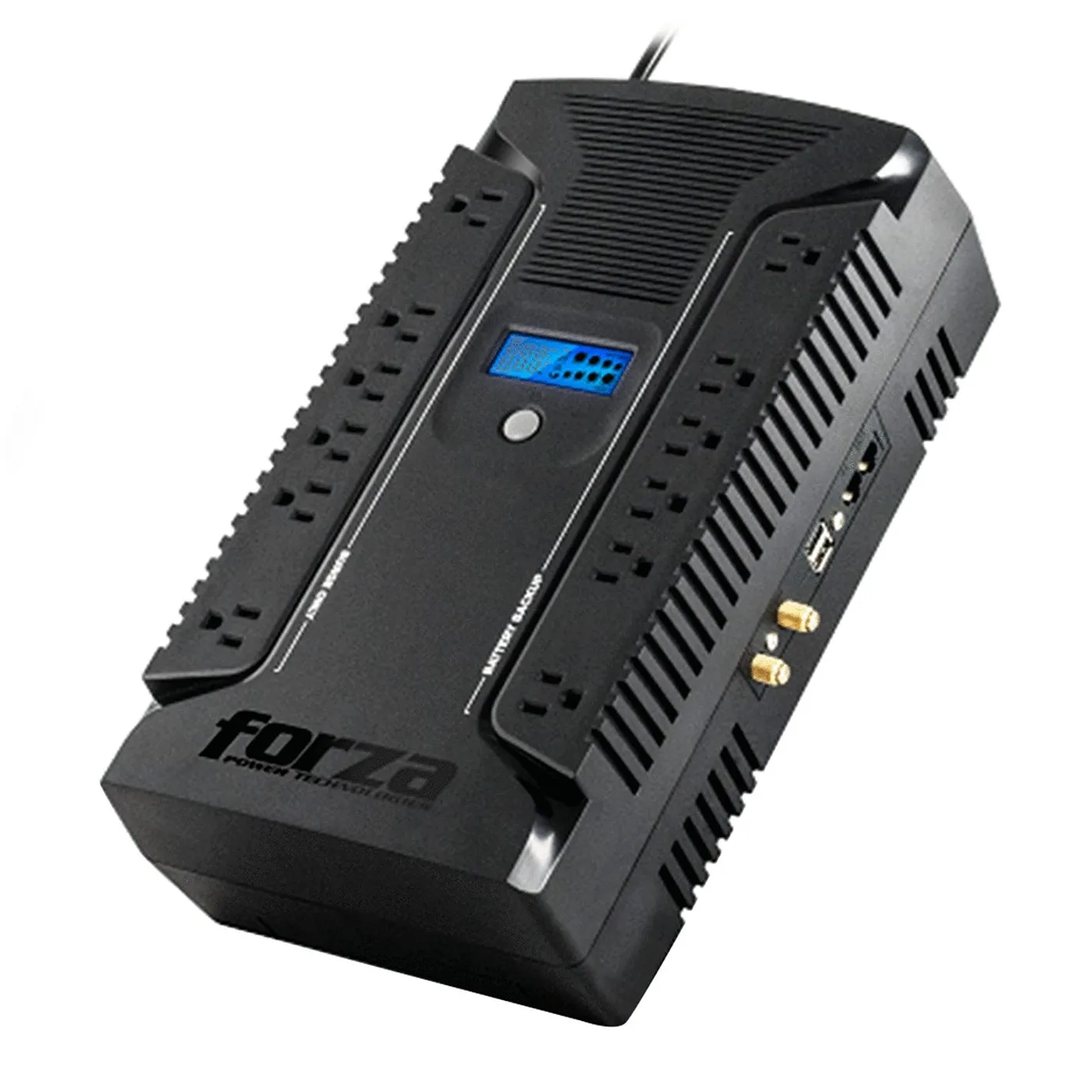 [060664] [HT-750LCD] Forza - UPS Interactivo 750VA/450W Pantalla LCD 110V [12] x NEMA 5-15R [6 en Reserva] + USB + Coaxial