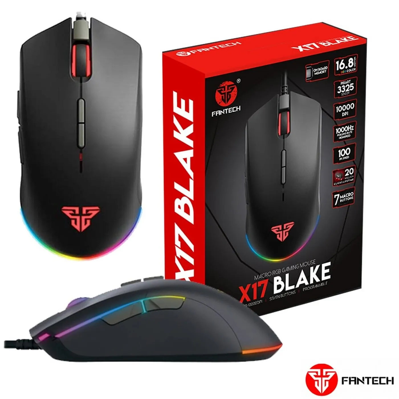 [060526] [X17-BLACK] Fantech - Mouse Blake Gaming [Negro]
