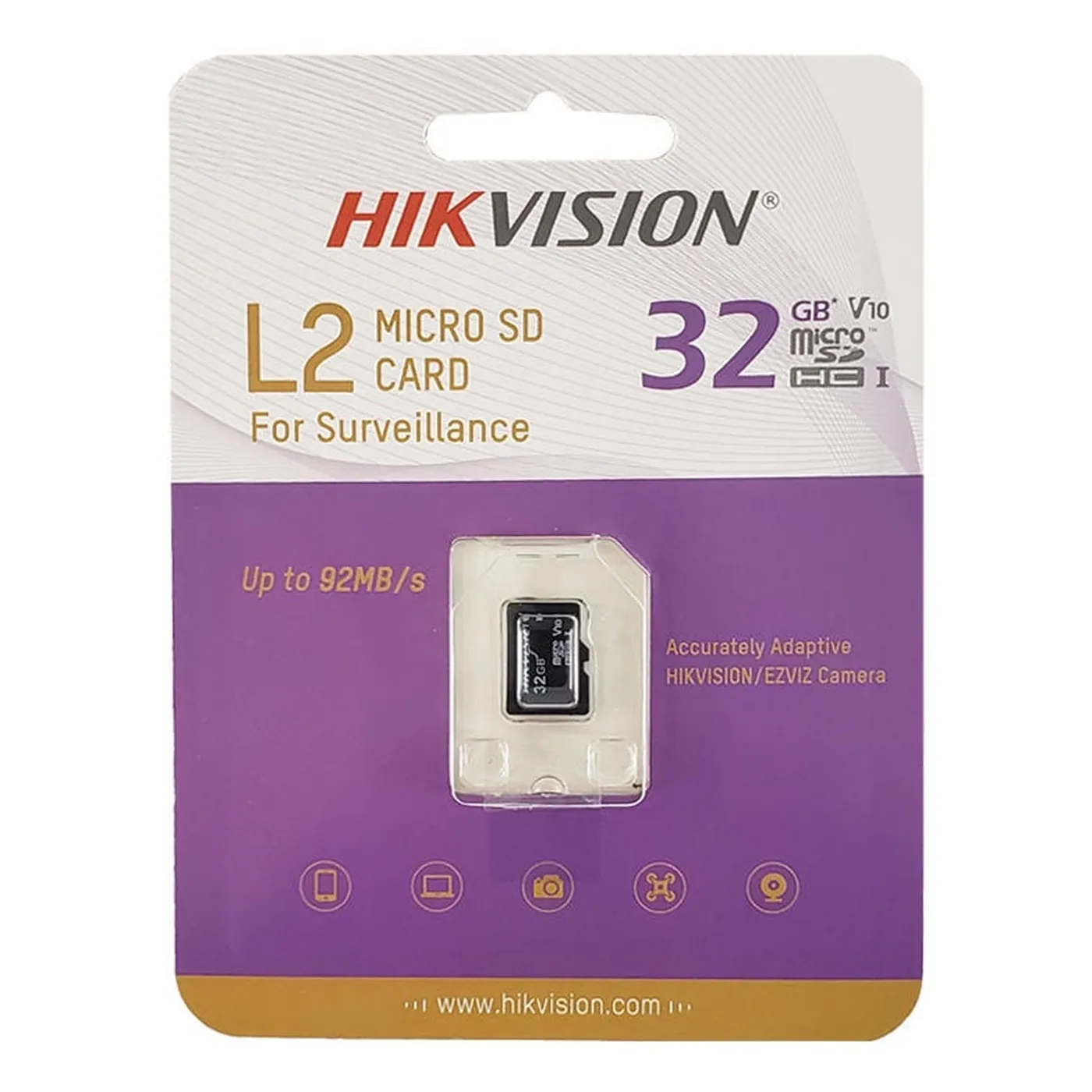 [060732] [HS-TF-L2/32G] Hikvision - Memoria Micro SDHC para Videovigilancia 32GB 92MB/s Clase 10 Hikstorage