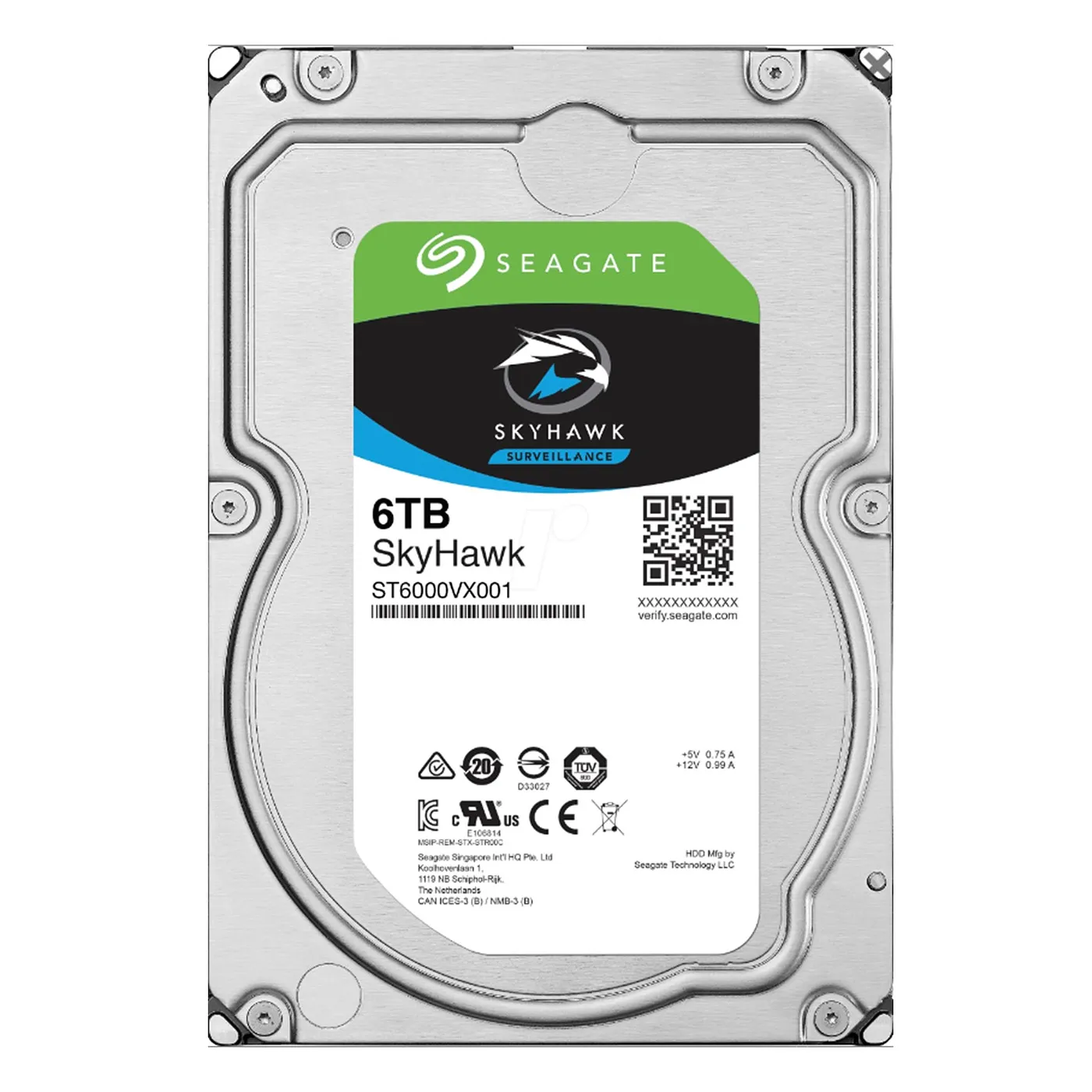 [060781] [ST6000VX001] Seagate - Disco Duro Skyhawk SATA III 6Tb 5400 rpm Cache 256Mb 3.5" Videovigilancia