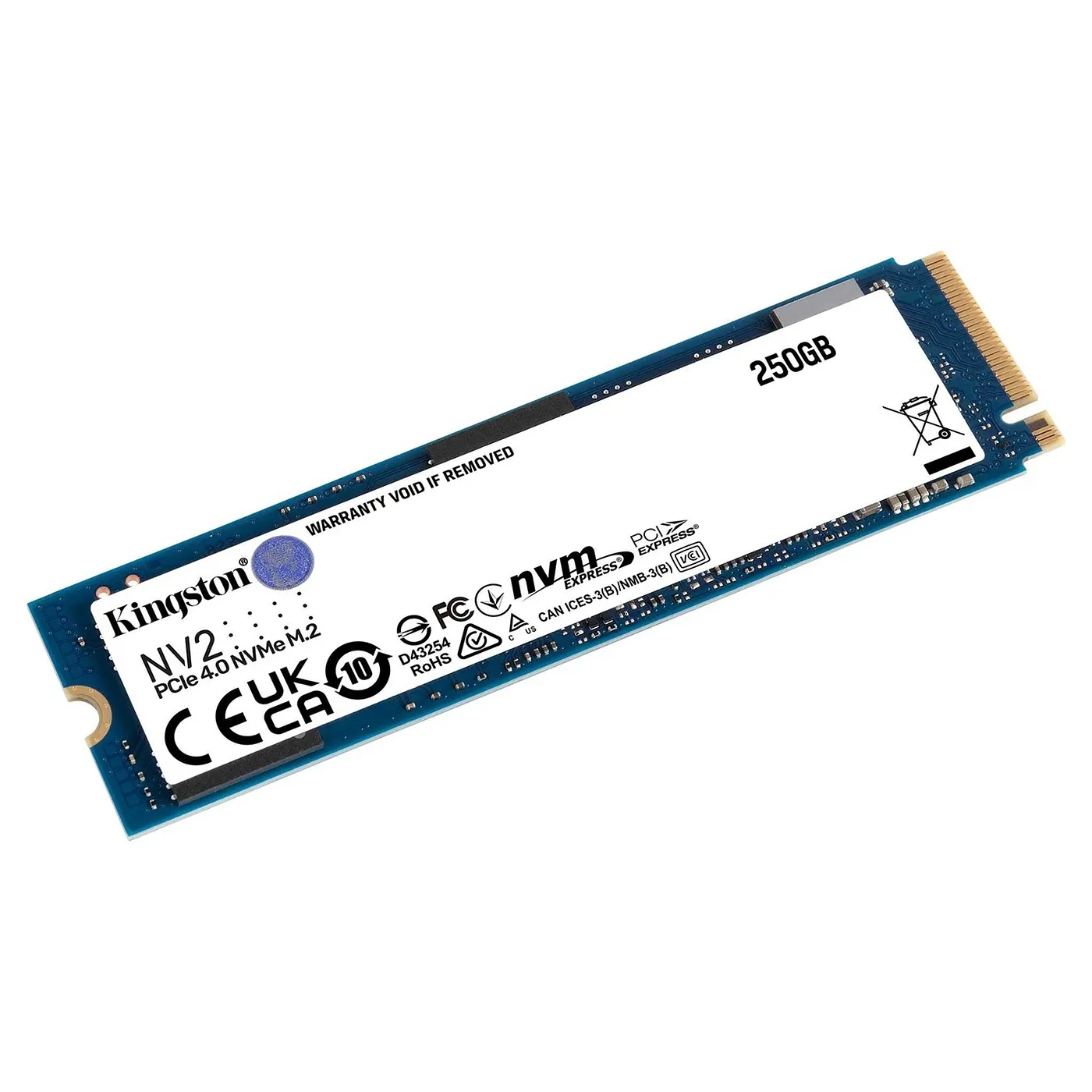 [060788] [SNV2S/250G] Kingston - Disco de Estado Solido SSD NV2 250Gb PCIe 4.0 x4 NVMe 3000 MB/s M.2 2280