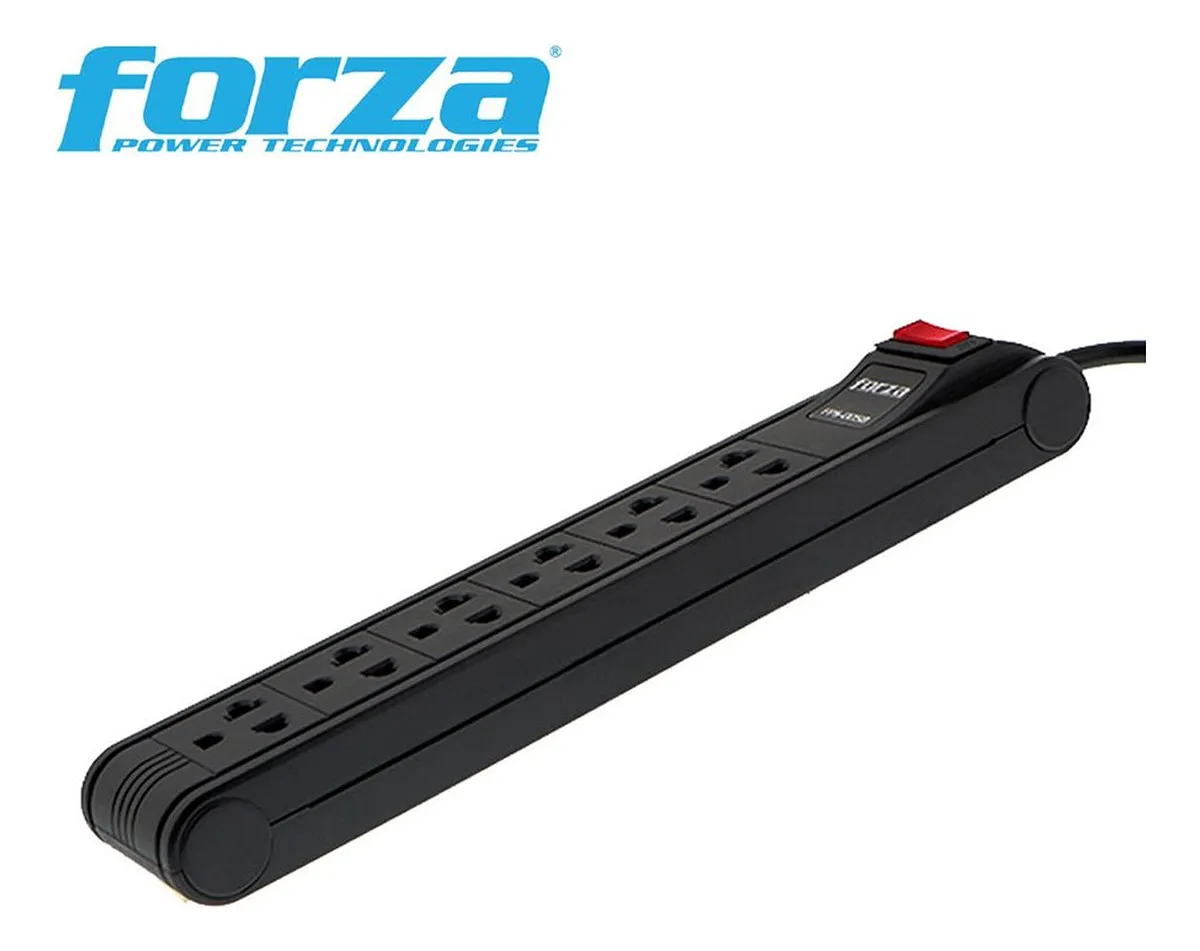[060715] [FPS-005B] Forza - Regleta de Alimentacion de 2400W [6] NEMA Universal 5-15R 110V/220V