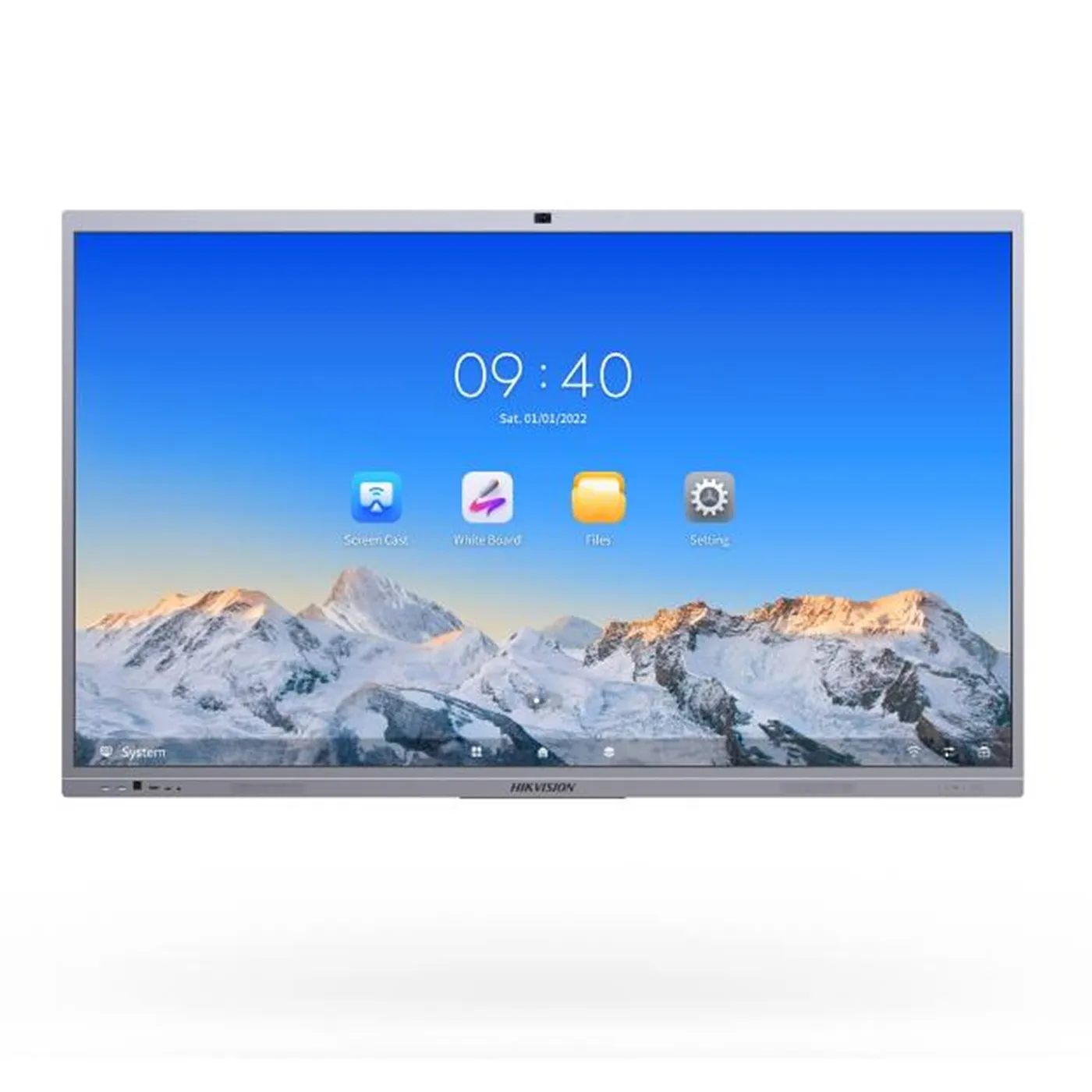 [061016] [DS-D5C75RB/B]  Hikvision - Pantalla Interactiva Tactil Ultra HD 4K 3840 × 2160 de 75" con Cámara y Microfono [Incluye Base de Pared]