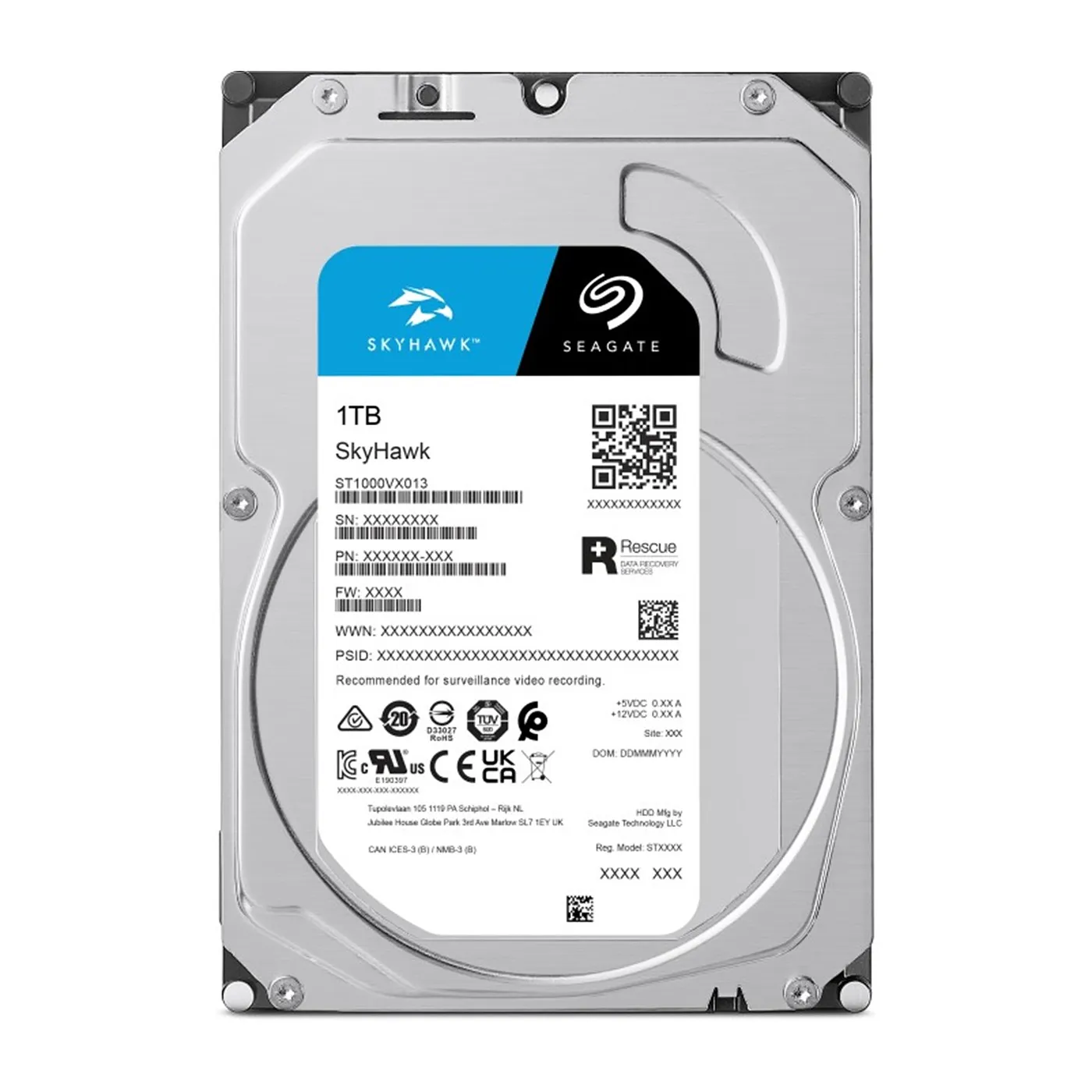[061041] [ST1000VX013] Seagate - Disco Duro Skyhawk SATA III 1Tb 5400 rpm Cache 256Mb 3.5" Videovigilancia