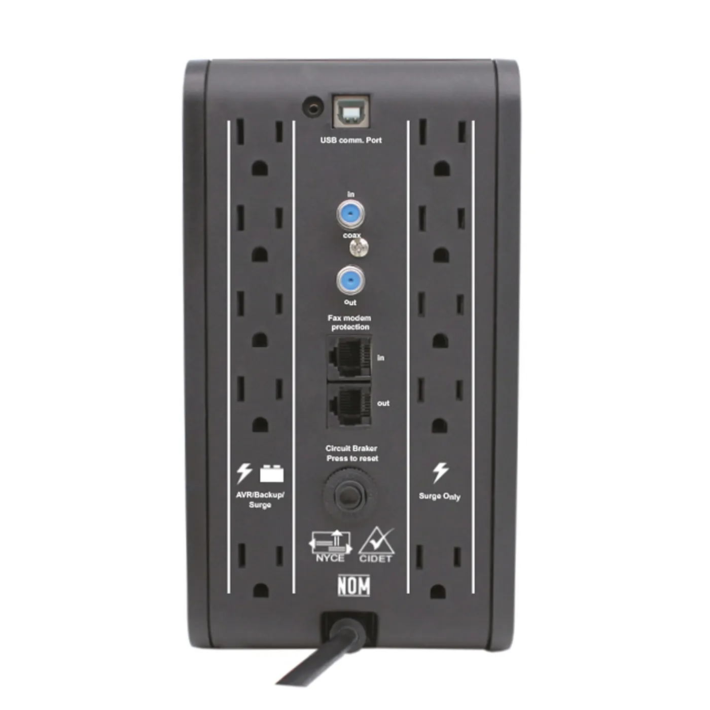 [061183] [R-SMART1010] CDP - UPS Interactivo con Regulador de 1000Va / 500W / 120V con Pantalla LCD 10 Salidas NEMA 5-15 [5 Salidas AVR/UPS + 5 Salidas Supresoras de Picos]