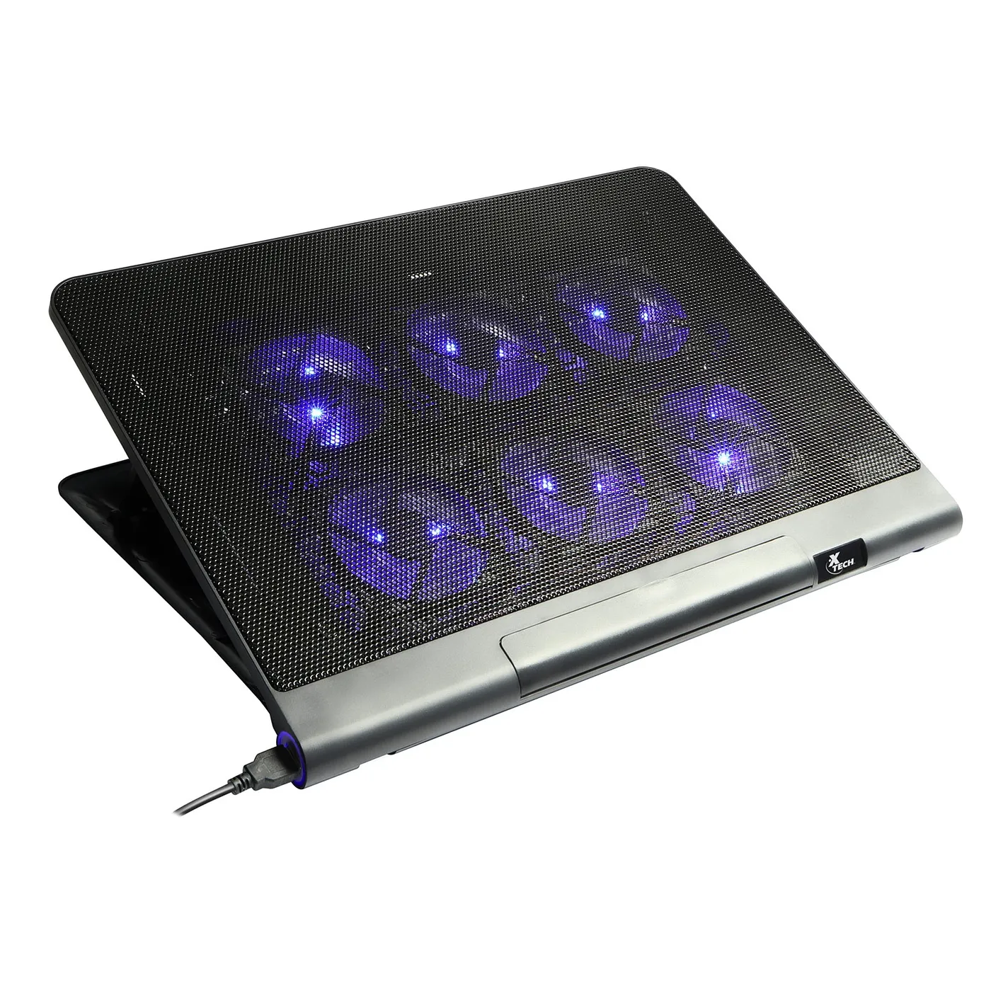 [061092] [XTA160] Xtech - Base Enfriadora Para Laptop Hasta 17 Pulgadas Gaming 6 Fan 2 Puertos USB