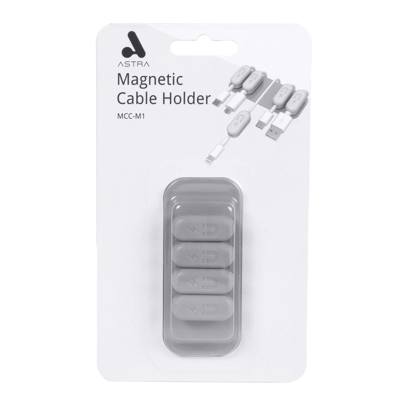 [061383] [MCCM1] Astra - Soporte Magnetico Adhesivo para Cables (5 en 1)