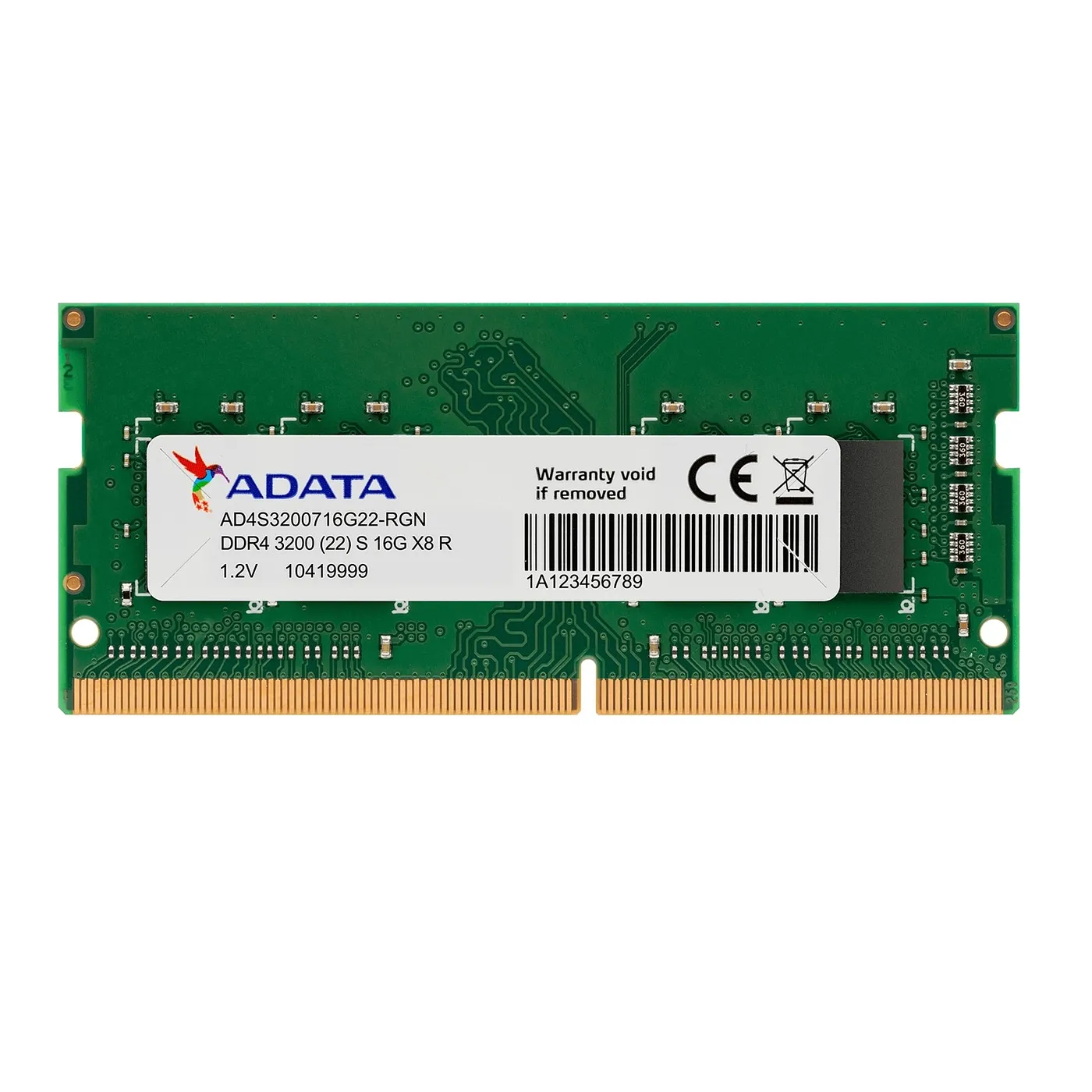 [061276] [AD4S320016G22] Adata - Memoria RAM DDR4 16Gb Sodimm 3200Mhz CL22 PC4-25600 de 260 Pines