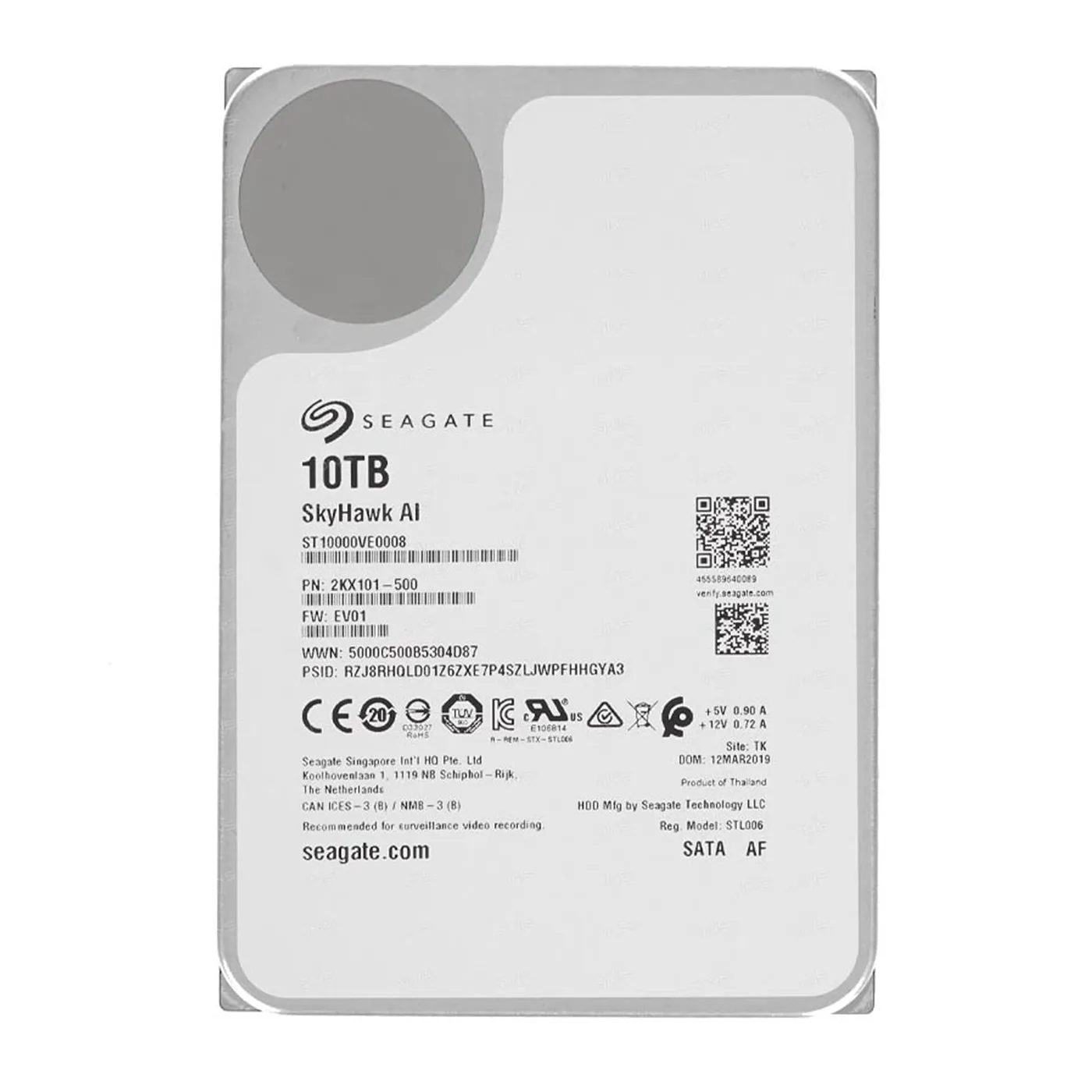 [061284] [ST10000VE0008] Seagate - Disco Duro Skyhawk AI SATA III 10Tb 7200 rpm Cache 256Mb 3.5" Videovigilancia