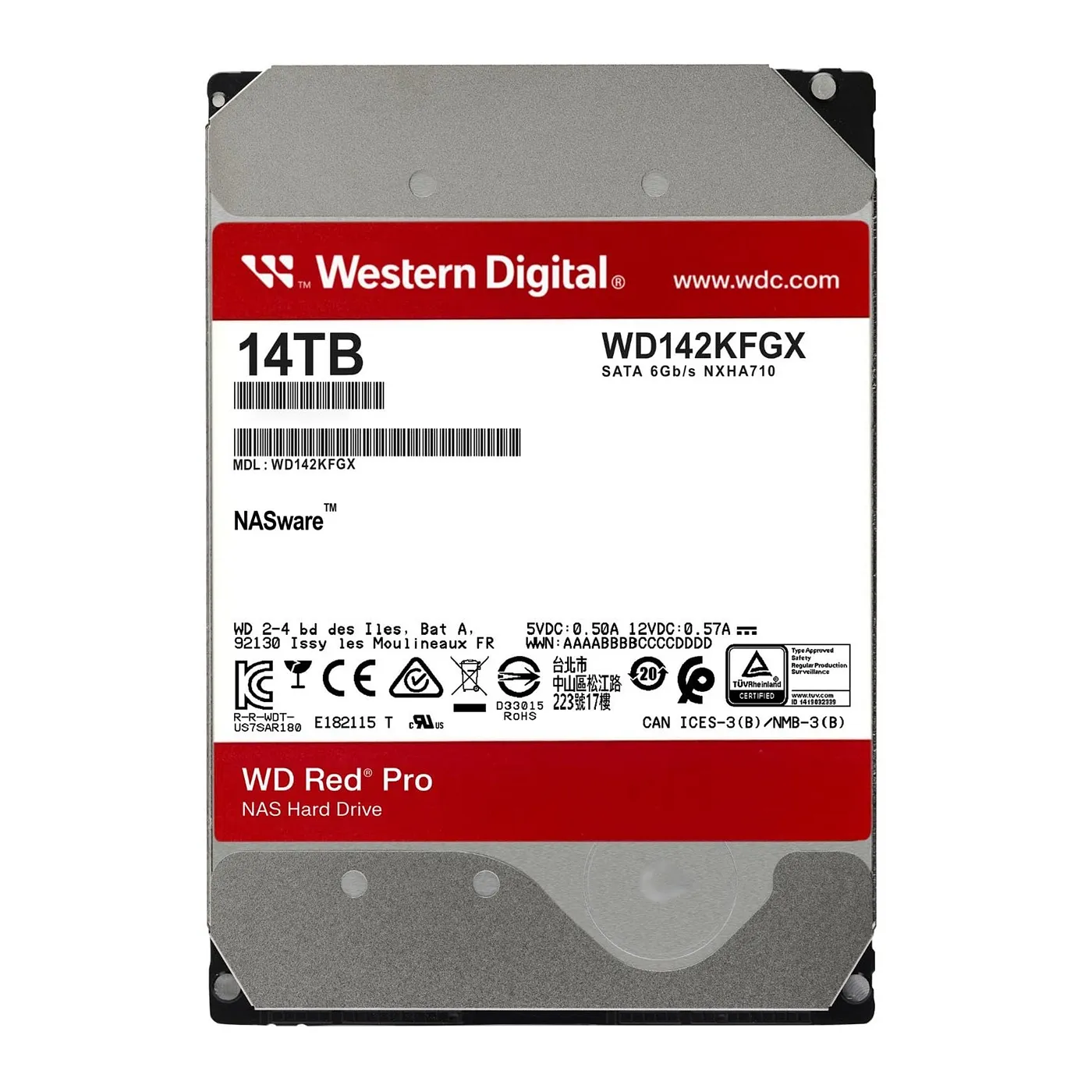 [061286] [WD142KFGX] Western Digital - Disco Duro RED PRO 14TB SATA3  512MB 7200 RED NAS PRO